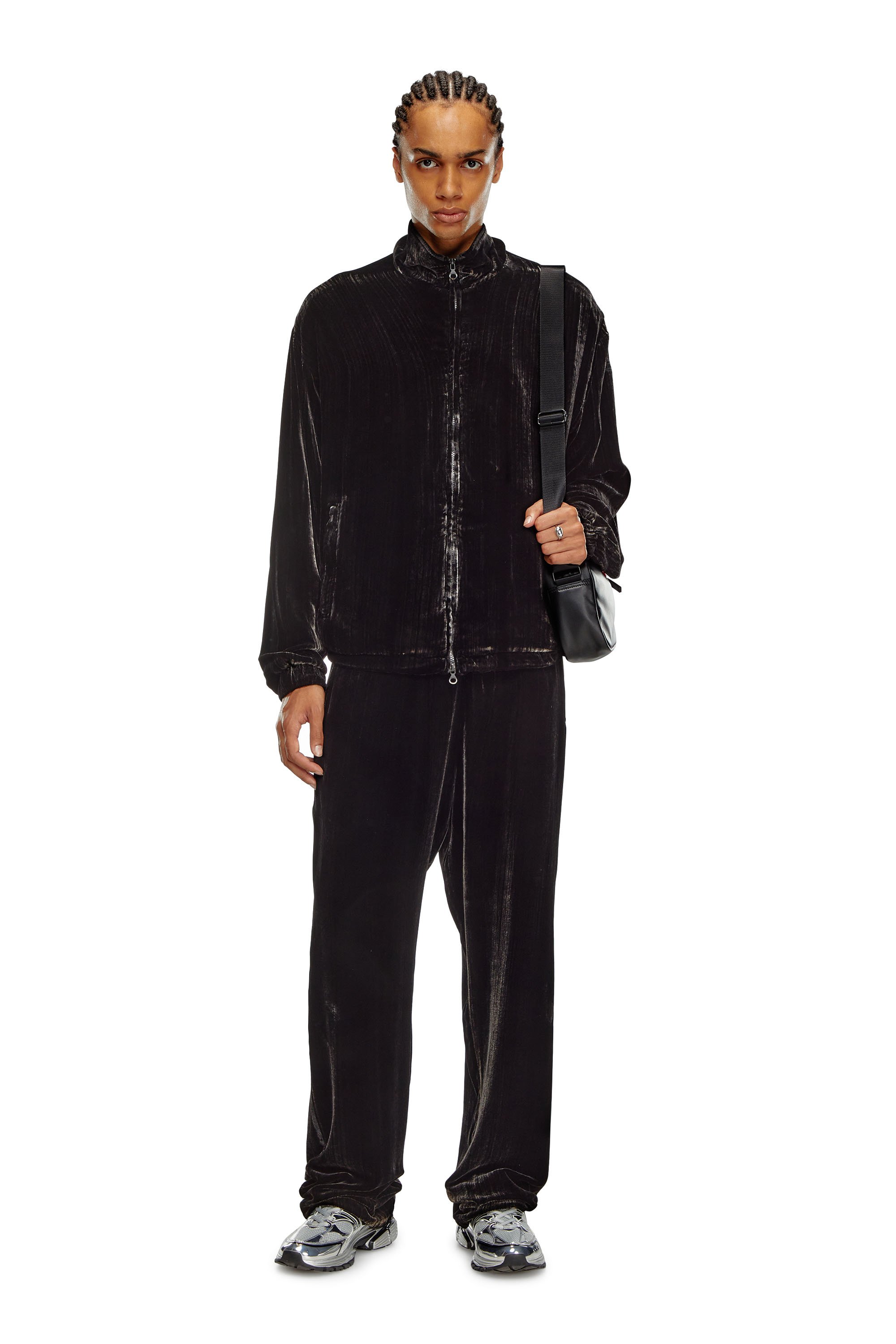 Diesel - J-SALFORD, Man Treated silk-blend velvet jacket in Black - Image 2