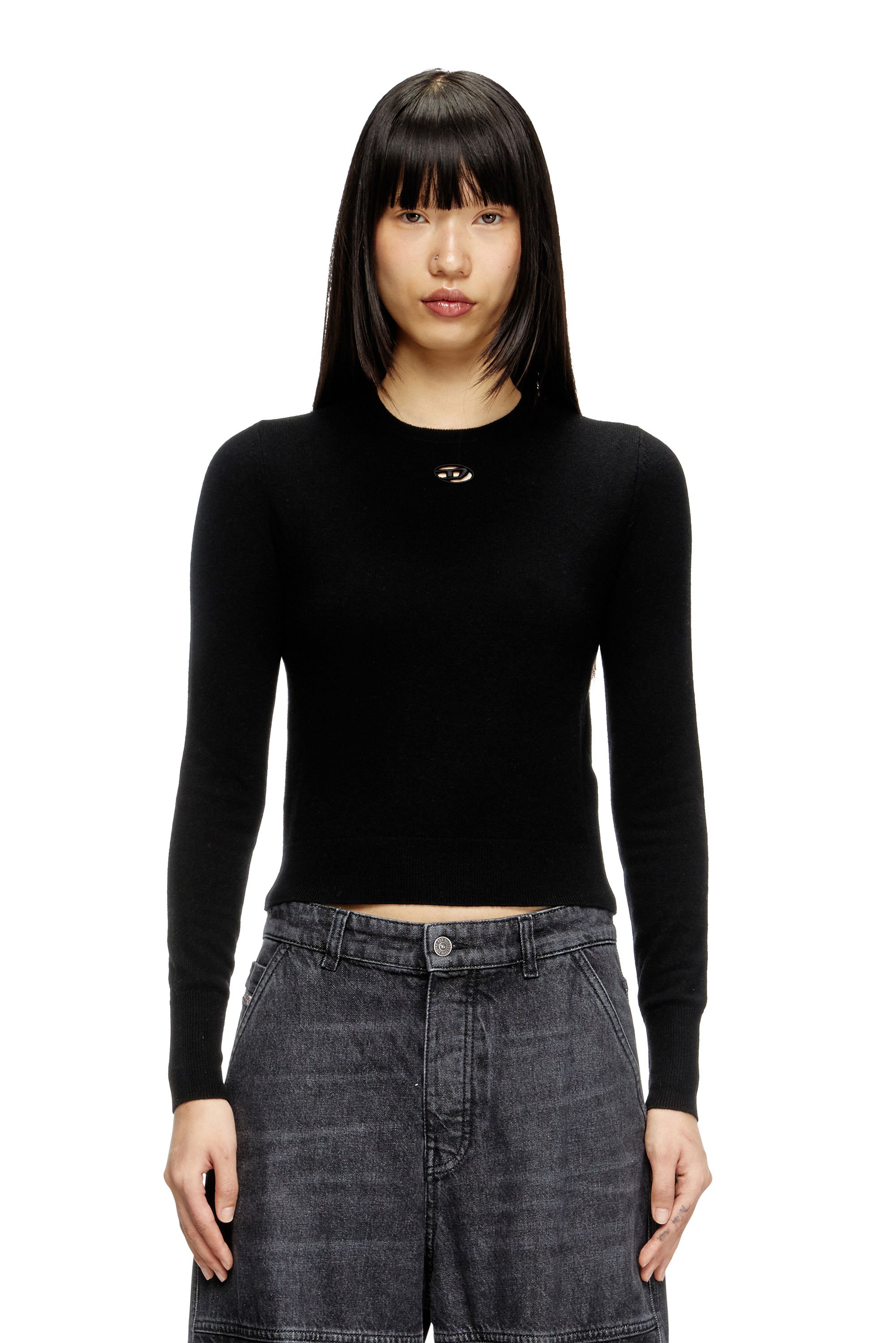 Diesel - M-AREESAX, Woman's Wool and cashmere top in Black - 1