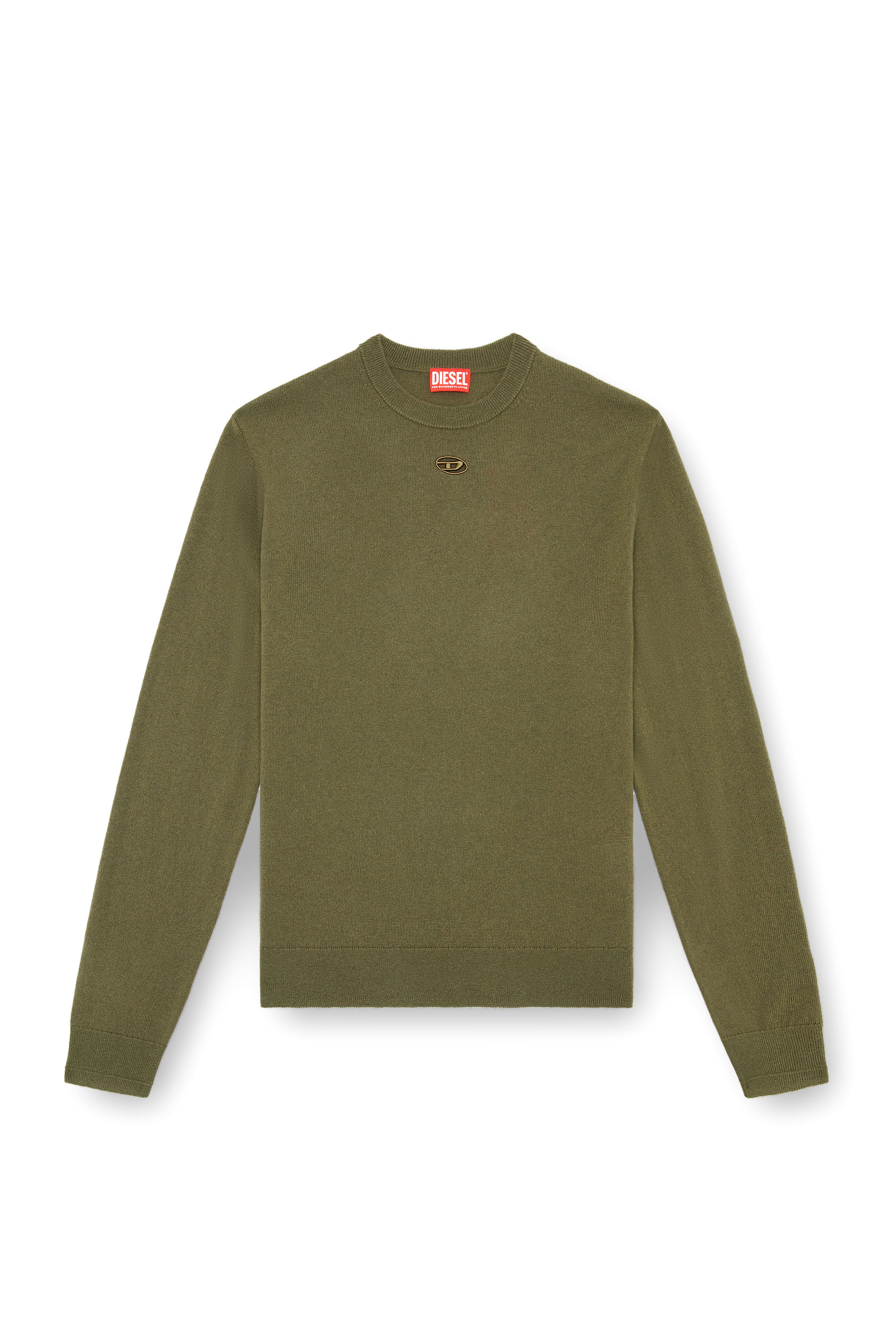 Diesel - K-VIERI, Man's Wool and cashmere jumper in Dark Green - 5