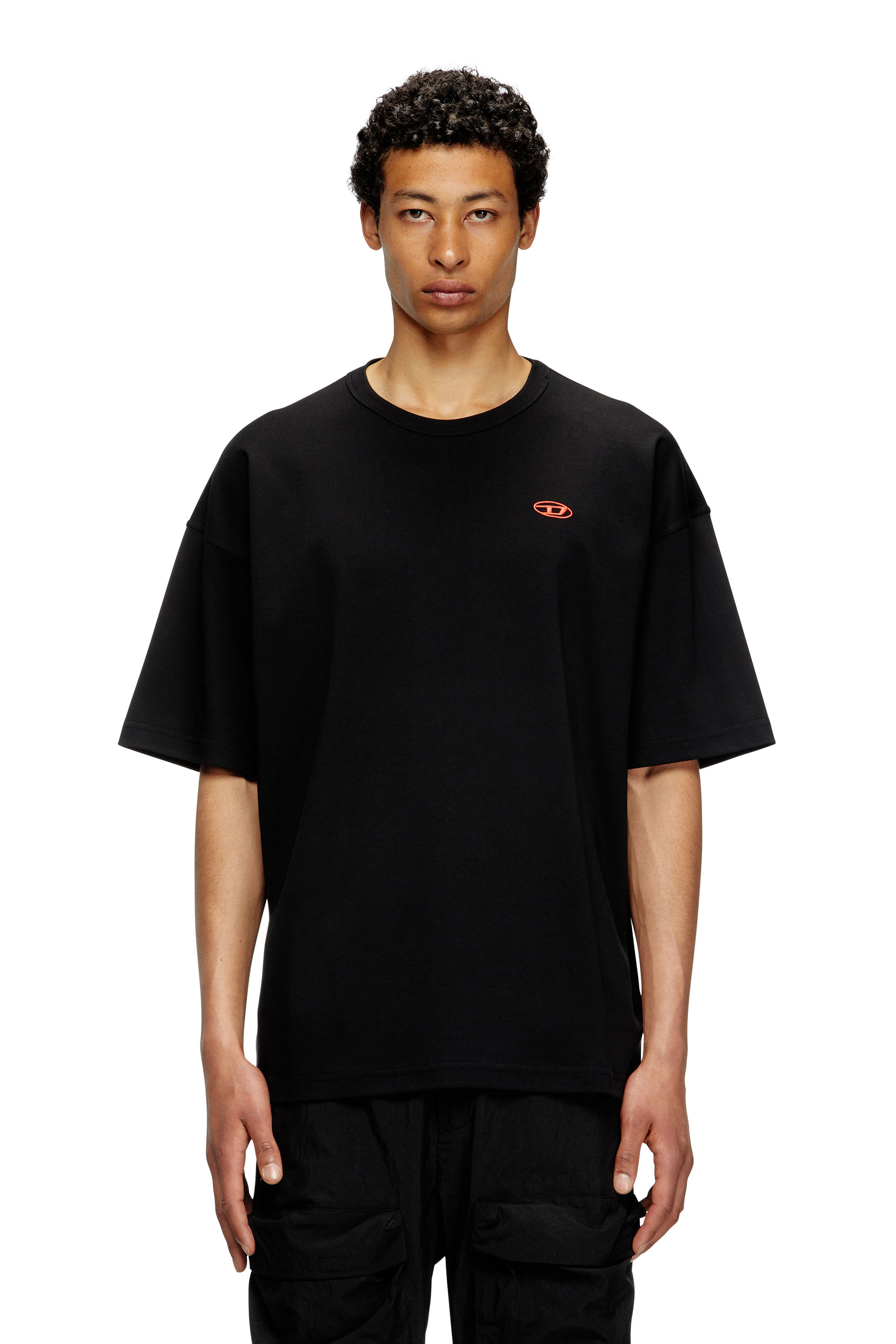 Diesel - T-BOXT-T6, Camiseta con logotipo Oval D rojo Hombre in Negro - 1