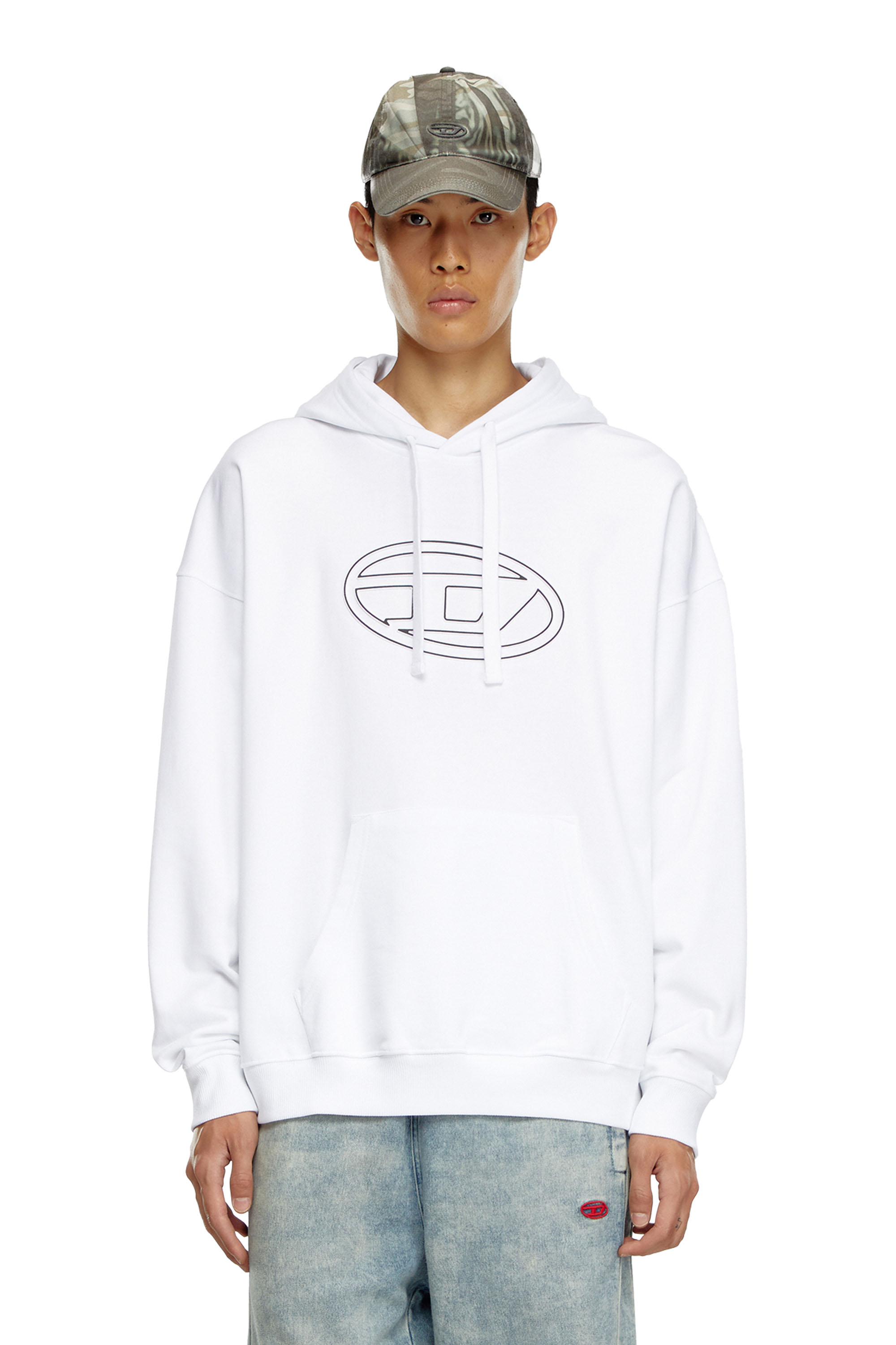 Hoodie with embossed logo | Diesel S-UMMER-BIGOVAL