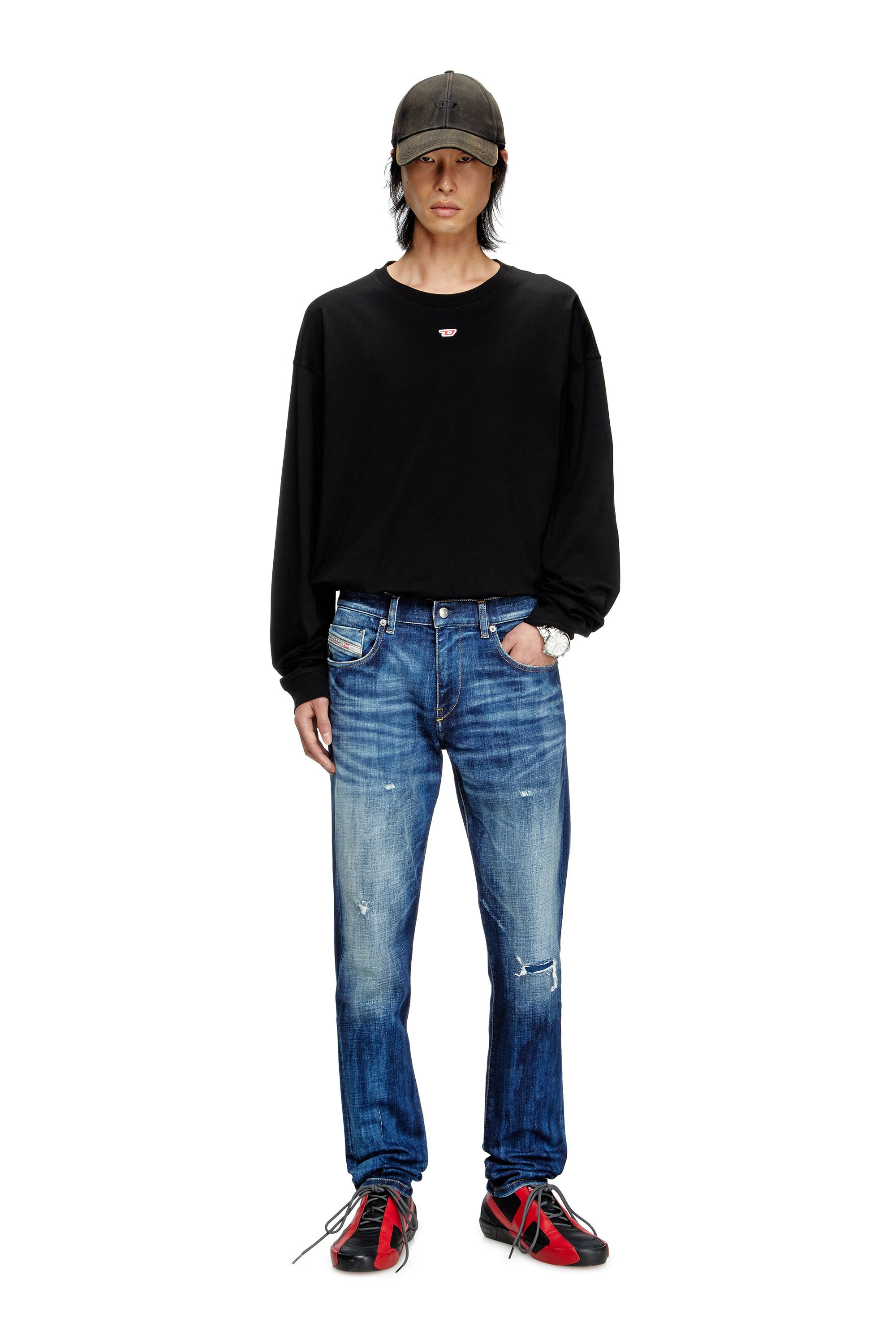 Diesel - Slim Jeans 2019 D-Strukt 09M17 Hombre, Azul Oscuro - 2