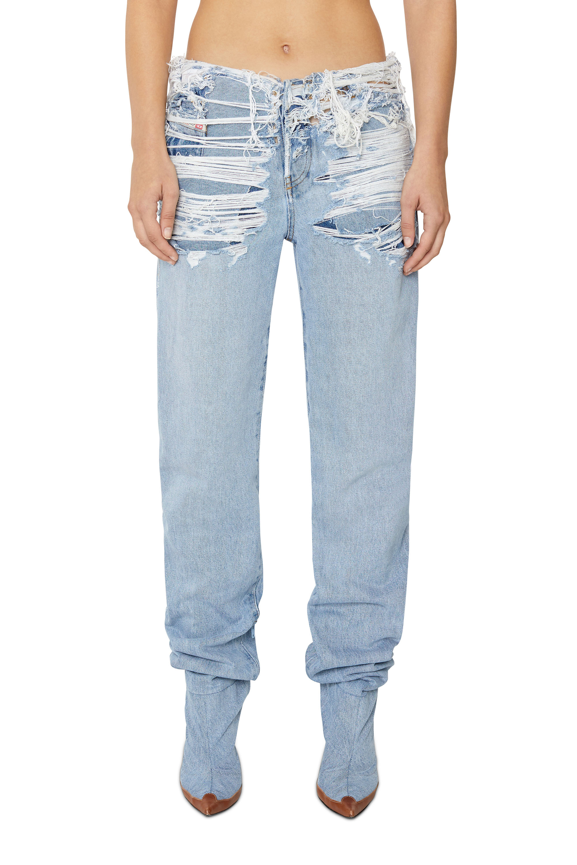 DIESEL 1956 Dチューリップストレートレッグジーンズ 1956 D-Tulip Woman: Straight medium blue Jeans | Diesel