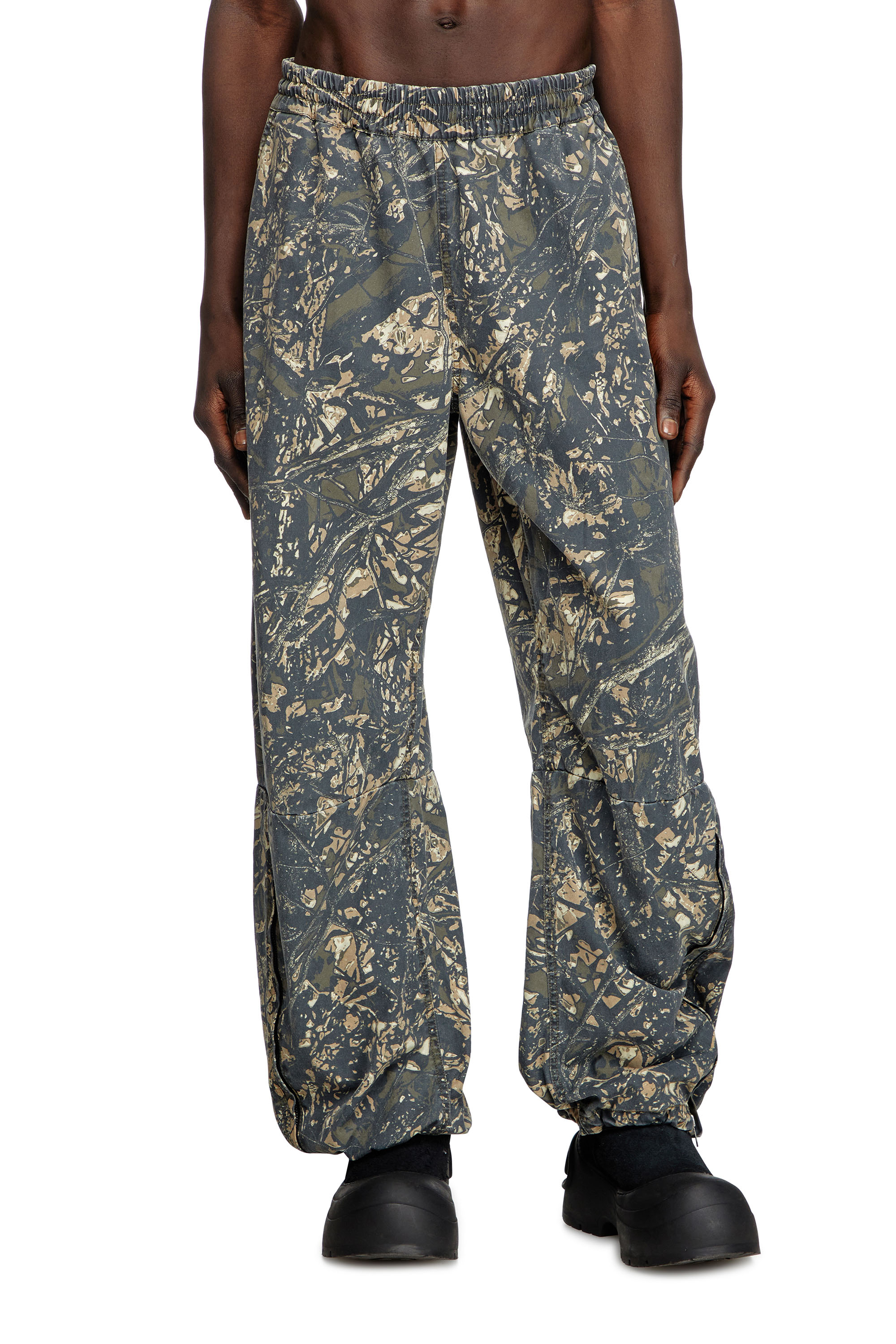 Diesel - P-LINT, Man's Stylised camo utility pants in Green/Brown - 2