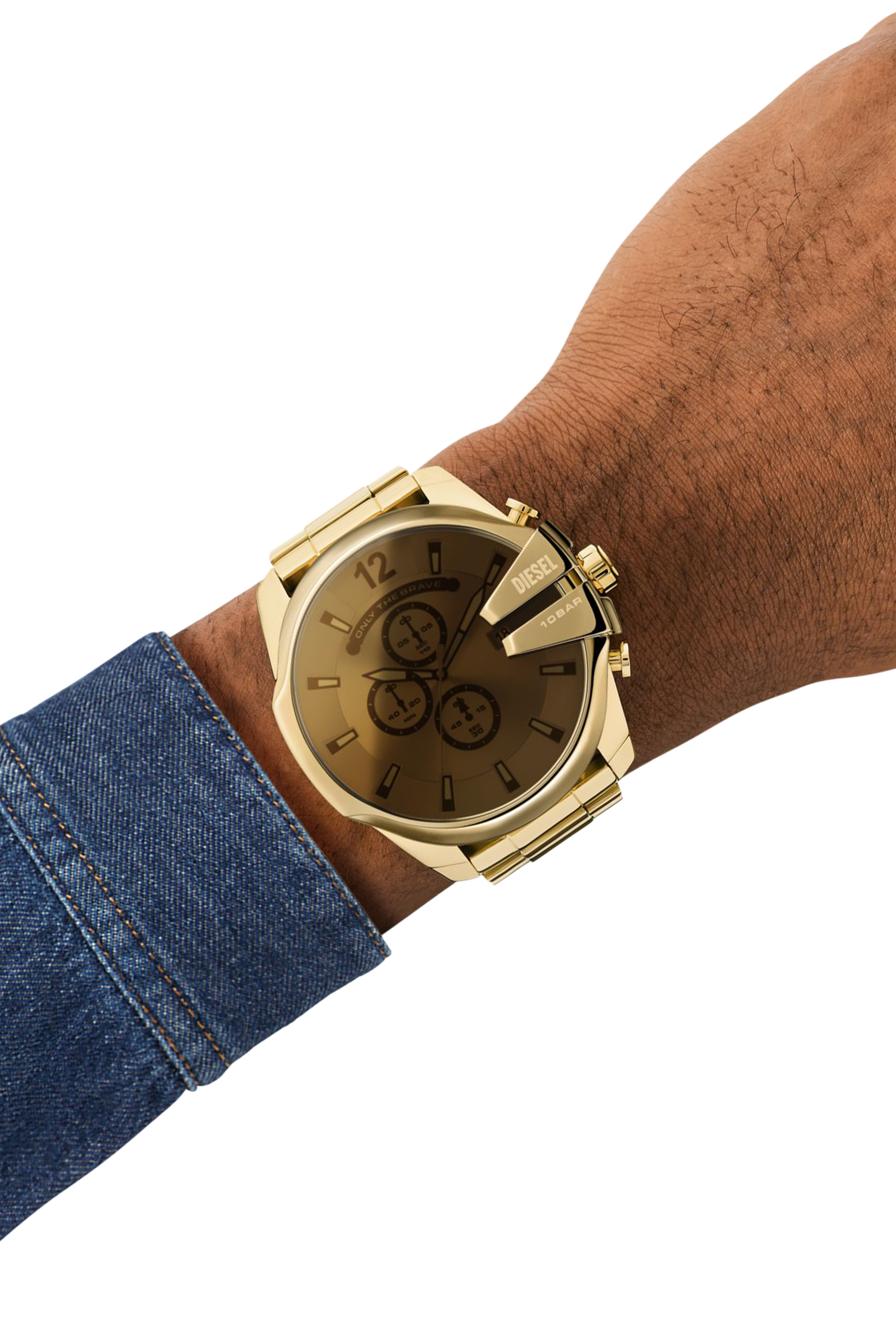 Diesel - DZ4662, Reloj Mega Chief de acero inoxidable en tono dorado con cronógrafo Hombre in Dorado - 4