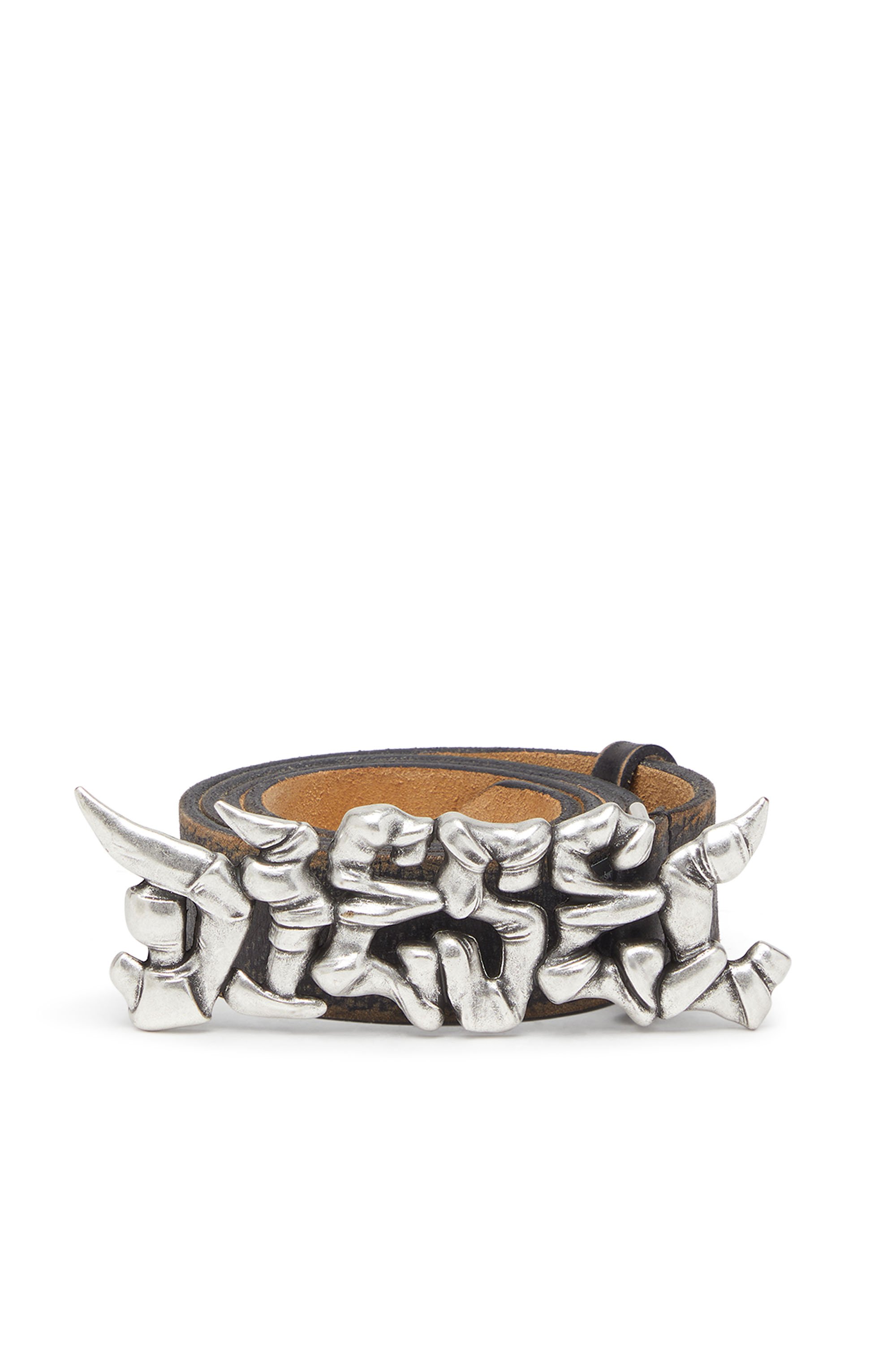 Diesel - B-GRAFFITI, Cinturón de 3,5 cm de cuero tratado con hebilla grafiti Unisex in Multicolor - 1