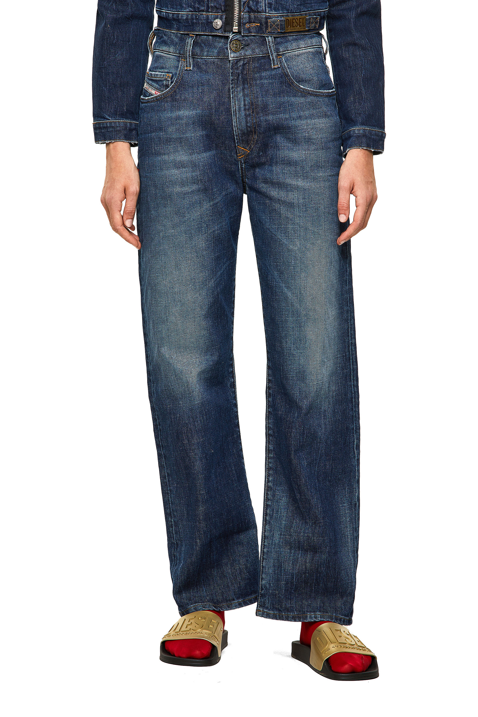 Diesel - D-Reggy 09A06 Straight Jeans, Azul Oscuro - Image 1