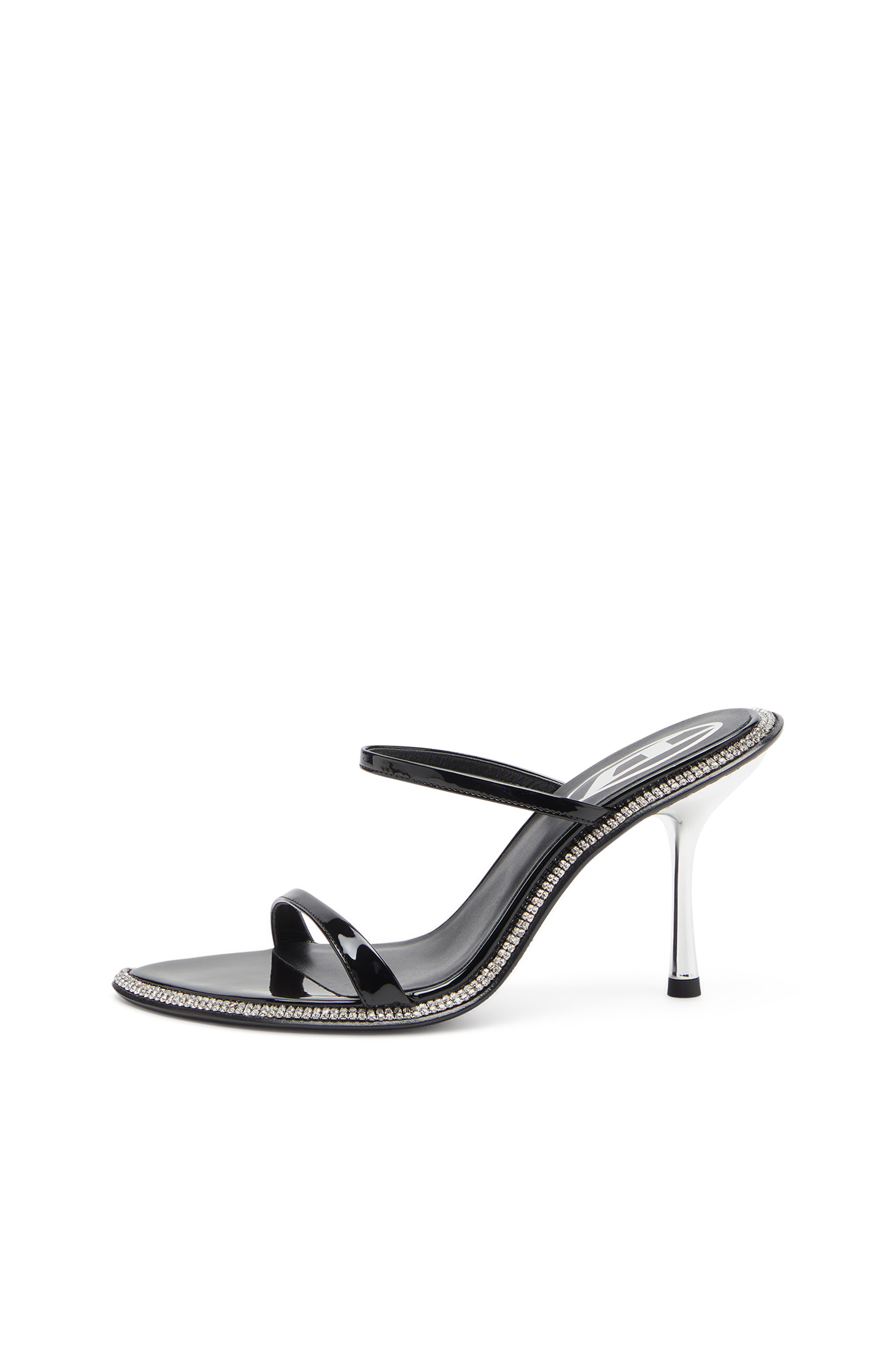 Diesel - D-HAVANNA SDL, Woman's D-Havanna-Strappy patent mules with crystals in Black - 2