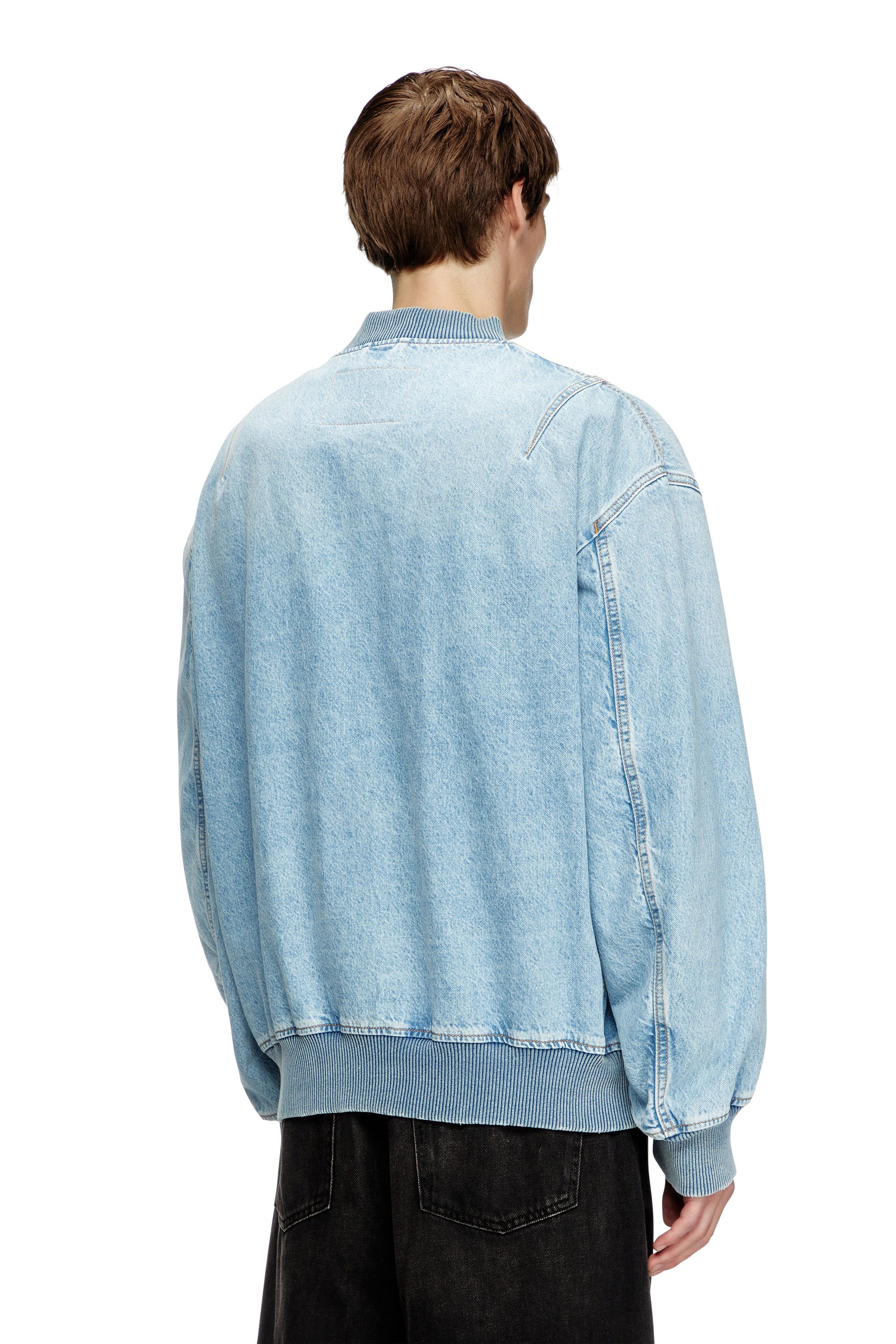 Diesel - D-VINZ, Chaqueta bomber en denim Hombre in Azul marino - 4