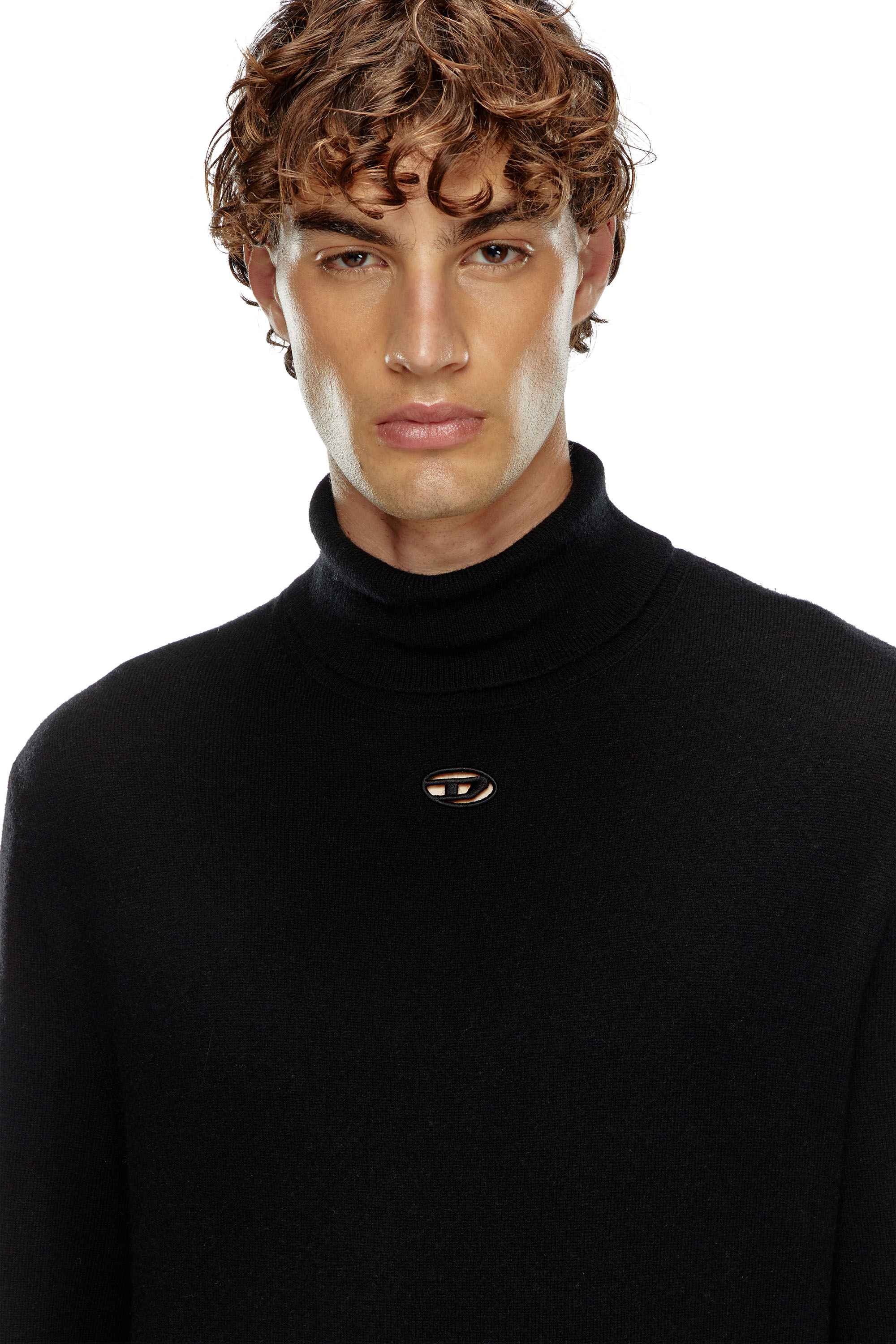 Diesel - K-VIERI-TN, Man's Turtleneck jumper in wool and cashmere in Black - 4