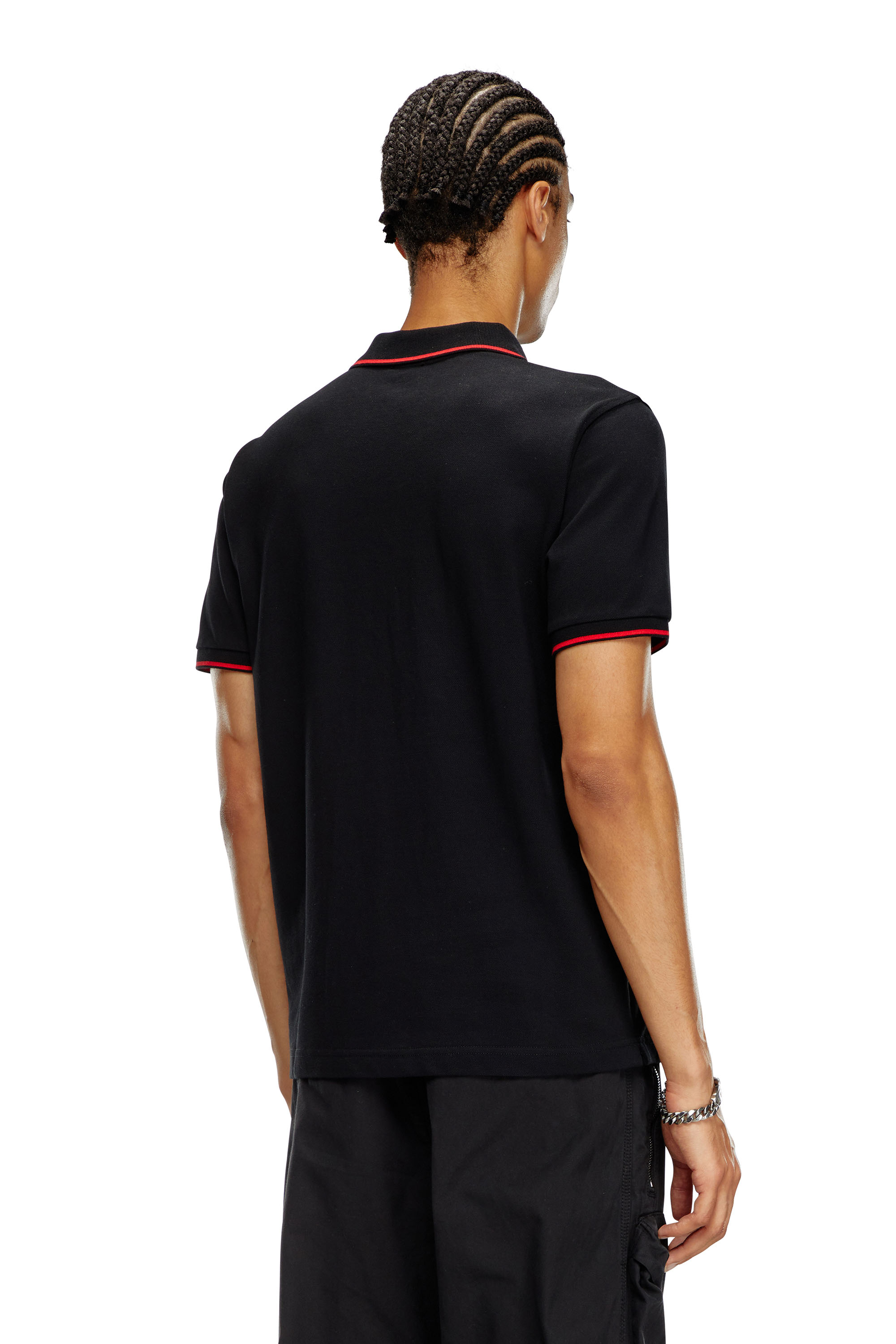 Diesel - T-FERRY-MICRODIV, Man Polo shirt with micro Diesel embroidery in Black - Image 3