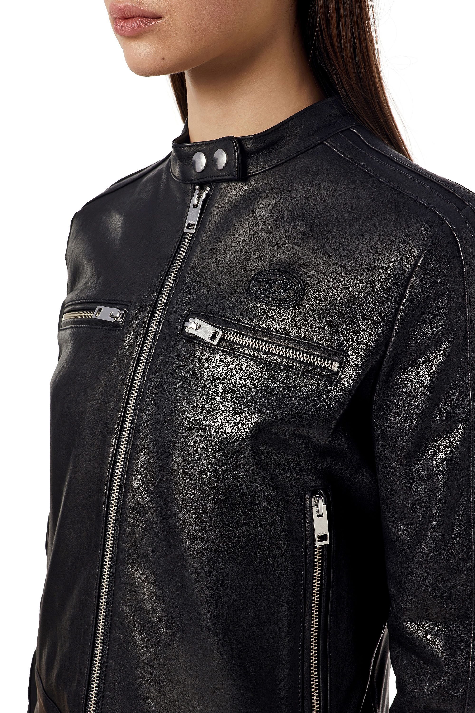 diesel leather biker jacket womens