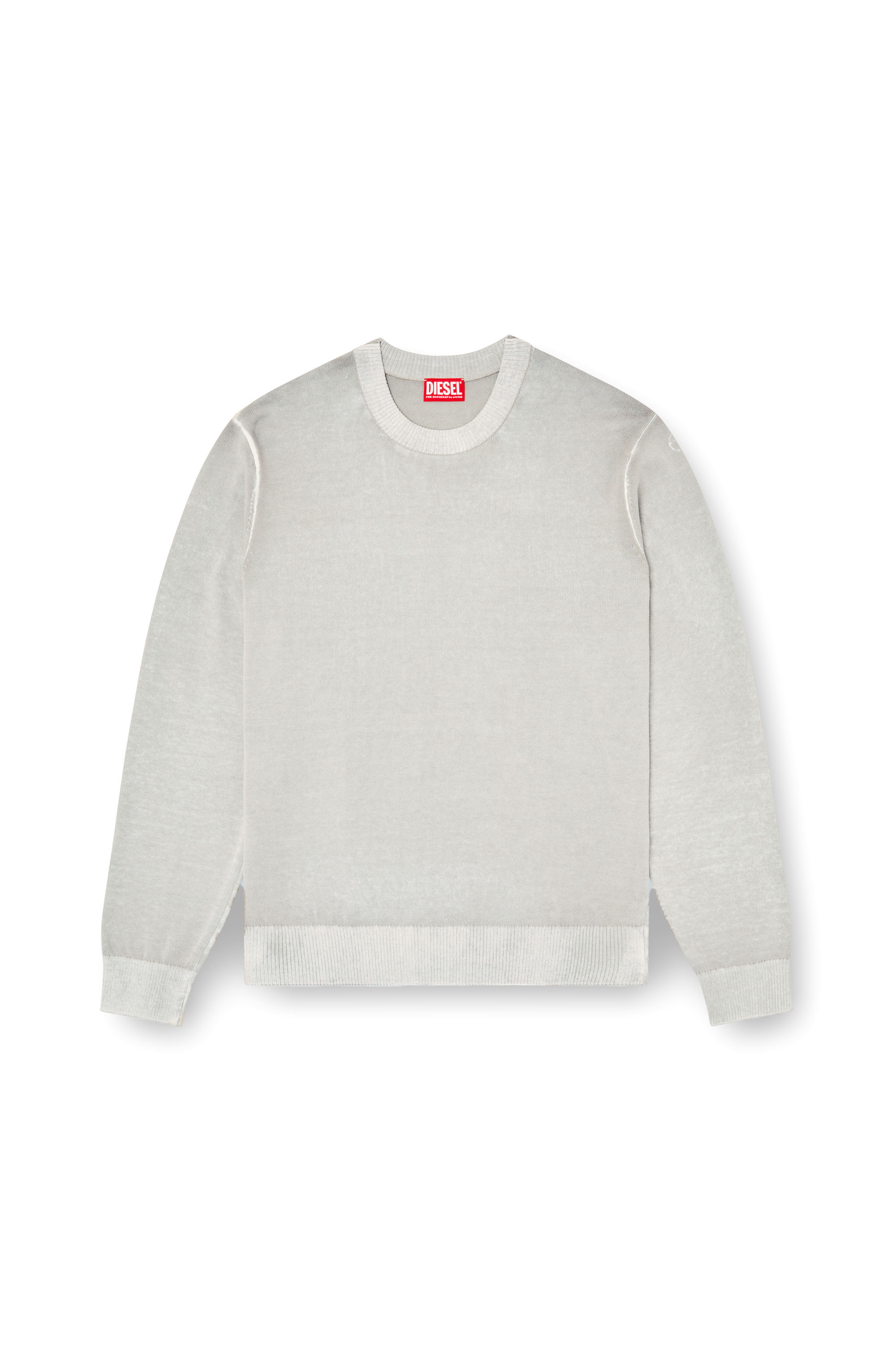 Diesel - K-LARENCE-B, Man's Reverse-print cotton jumper in Light Grey - 5