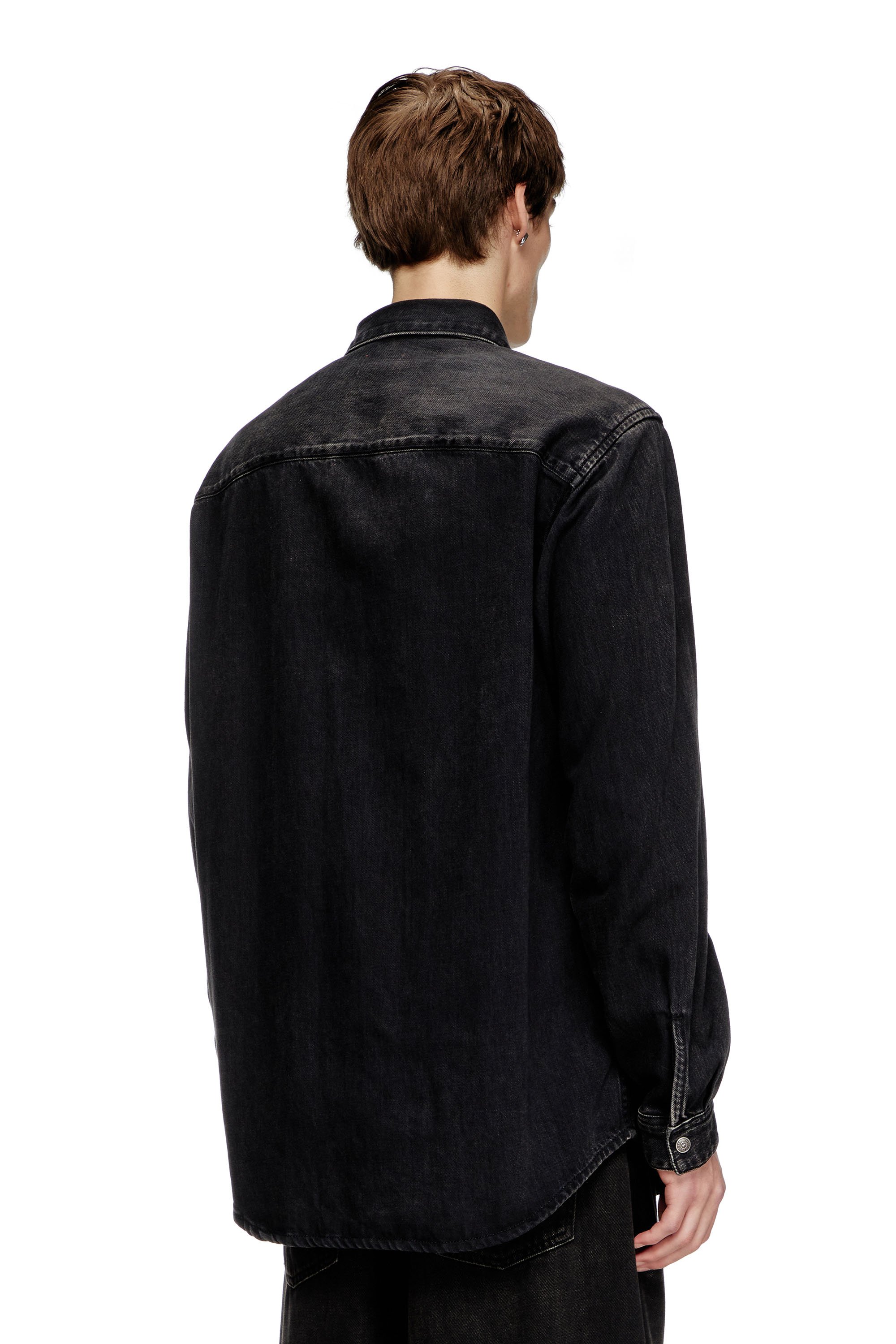 Diesel - D-SIMPLY, Man's Shirt in Tencel denim in Black - 2