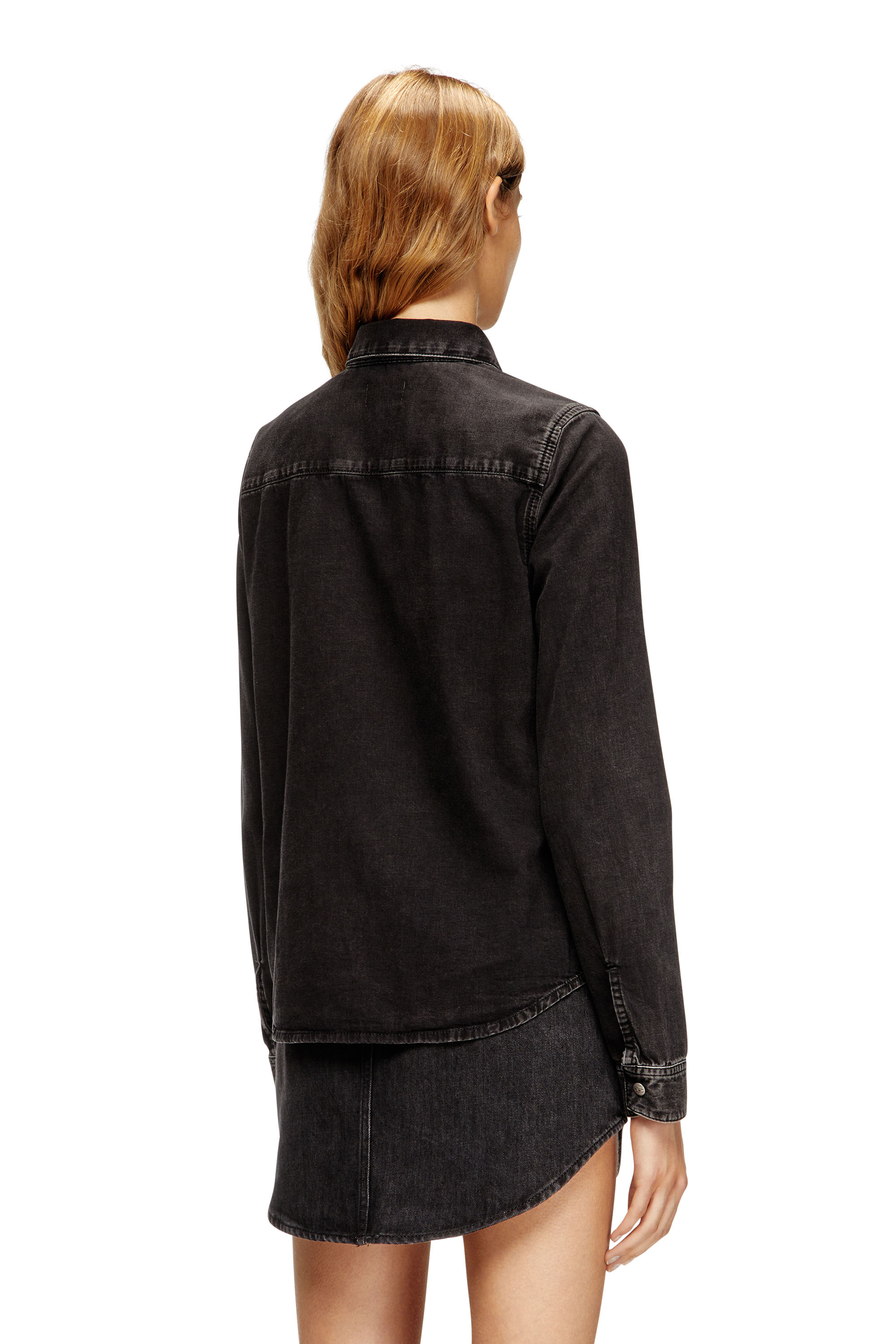 Diesel - DE-EAZY, Camisa de mezclilla con costuras contrastantes Mujer in ToBeDefined - 4