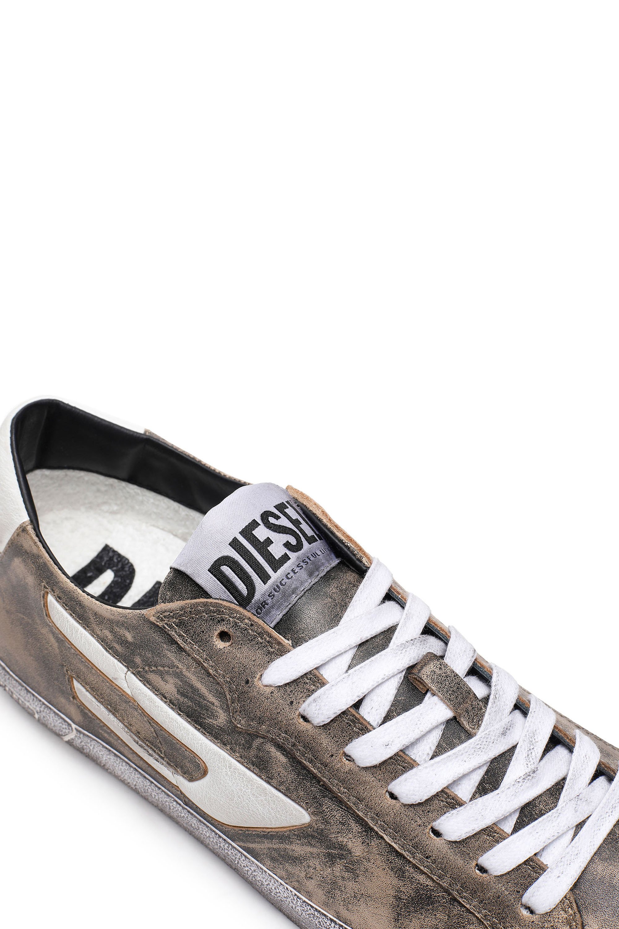 S-LEROJI LOW X Unisex: Leather sneakers with vintage effect | Diesel