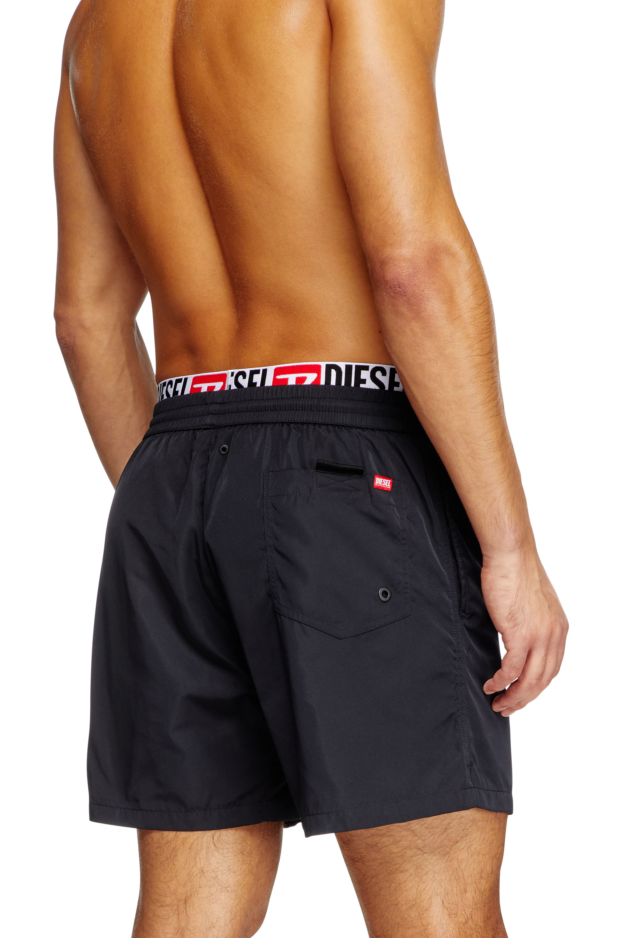 Diesel - VISPER-41-D-CORE, Man's Mid-length swim shorts with logo print in Black - 3