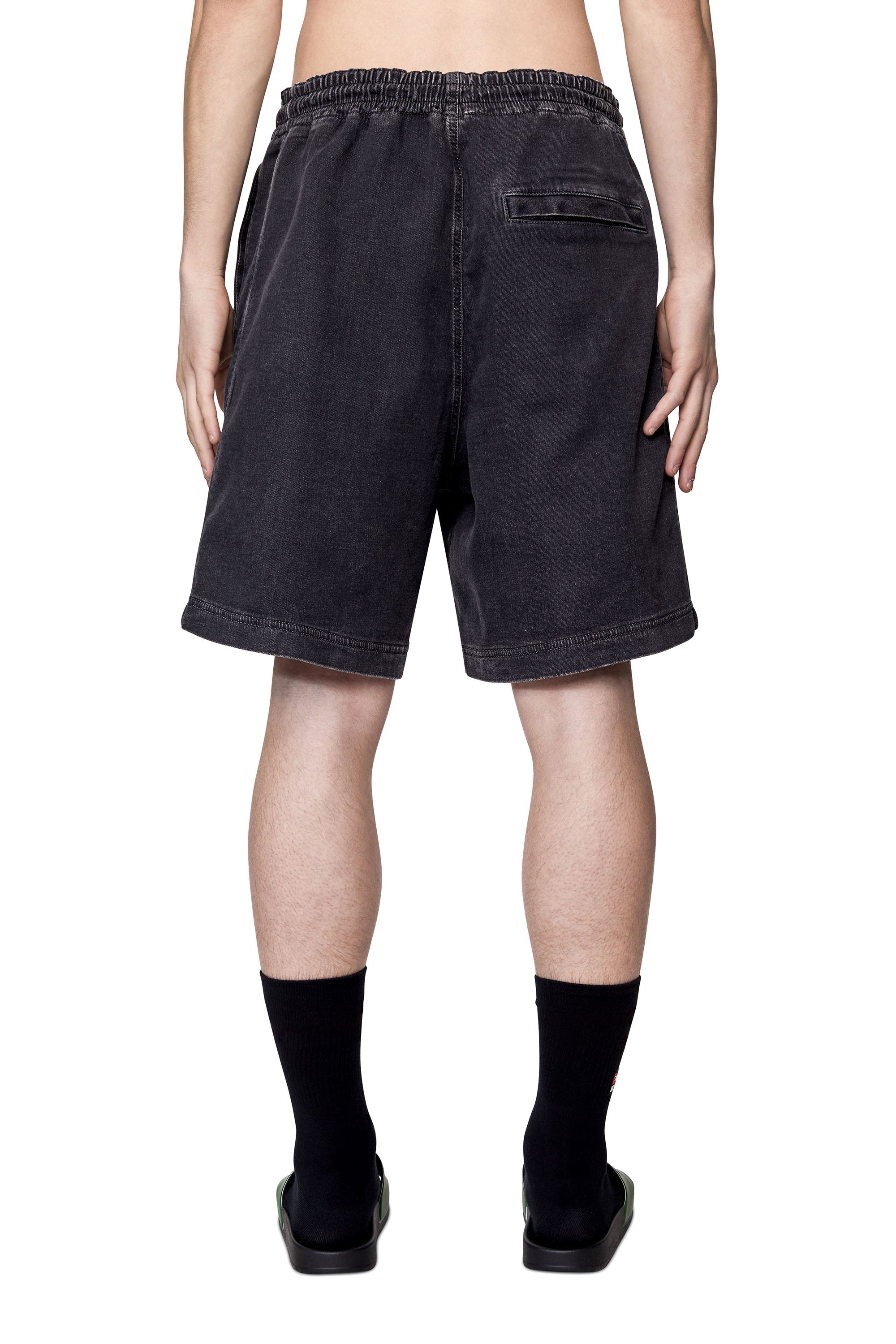 Diesel - D-BOXY TRACK DENIM SHORTS, Negro/Gris oscuro - Image 3