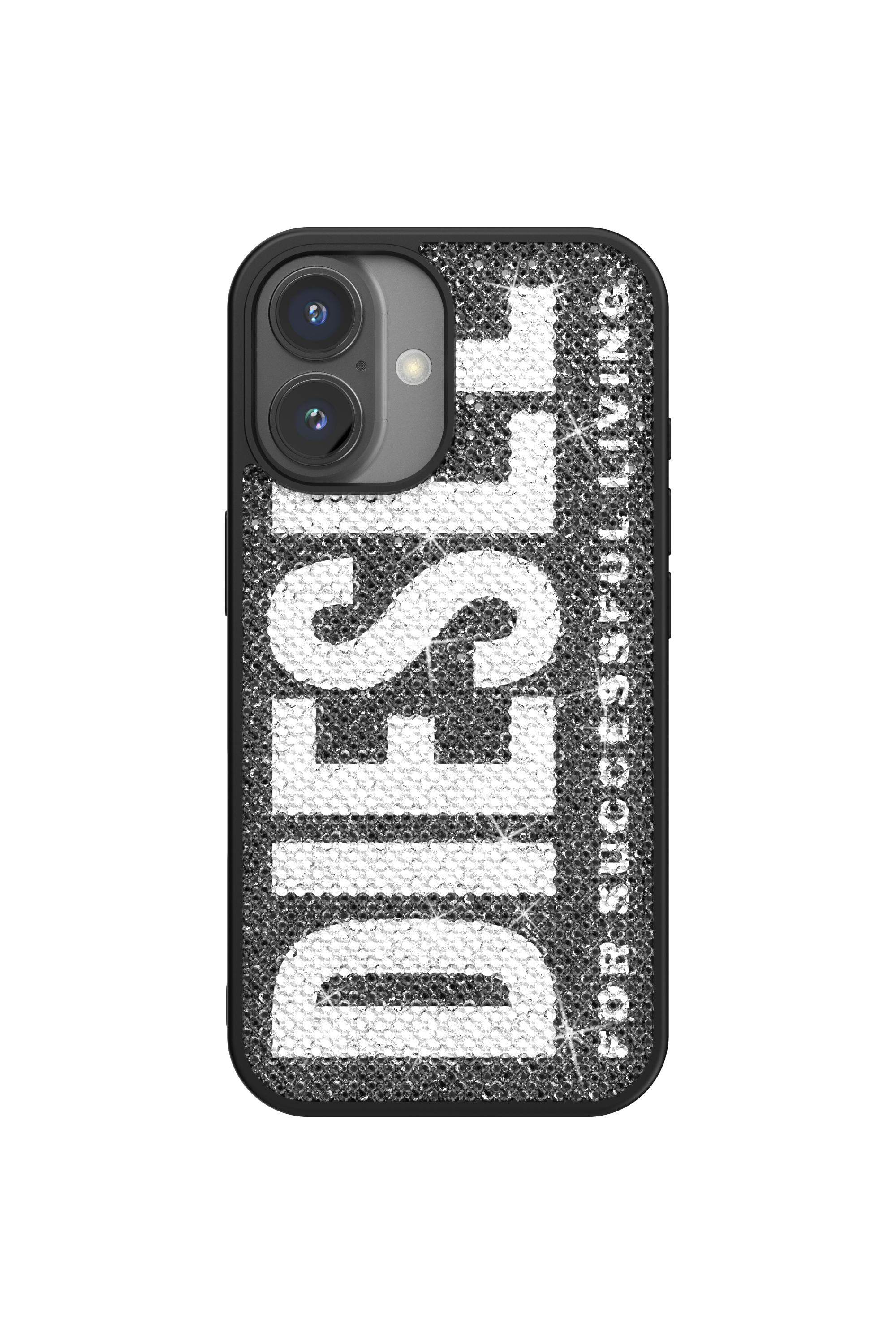 Diesel - 60183 MOULDED CASE, Funda con cristal de Swarovski iP 16 Unisex in Negro - 2