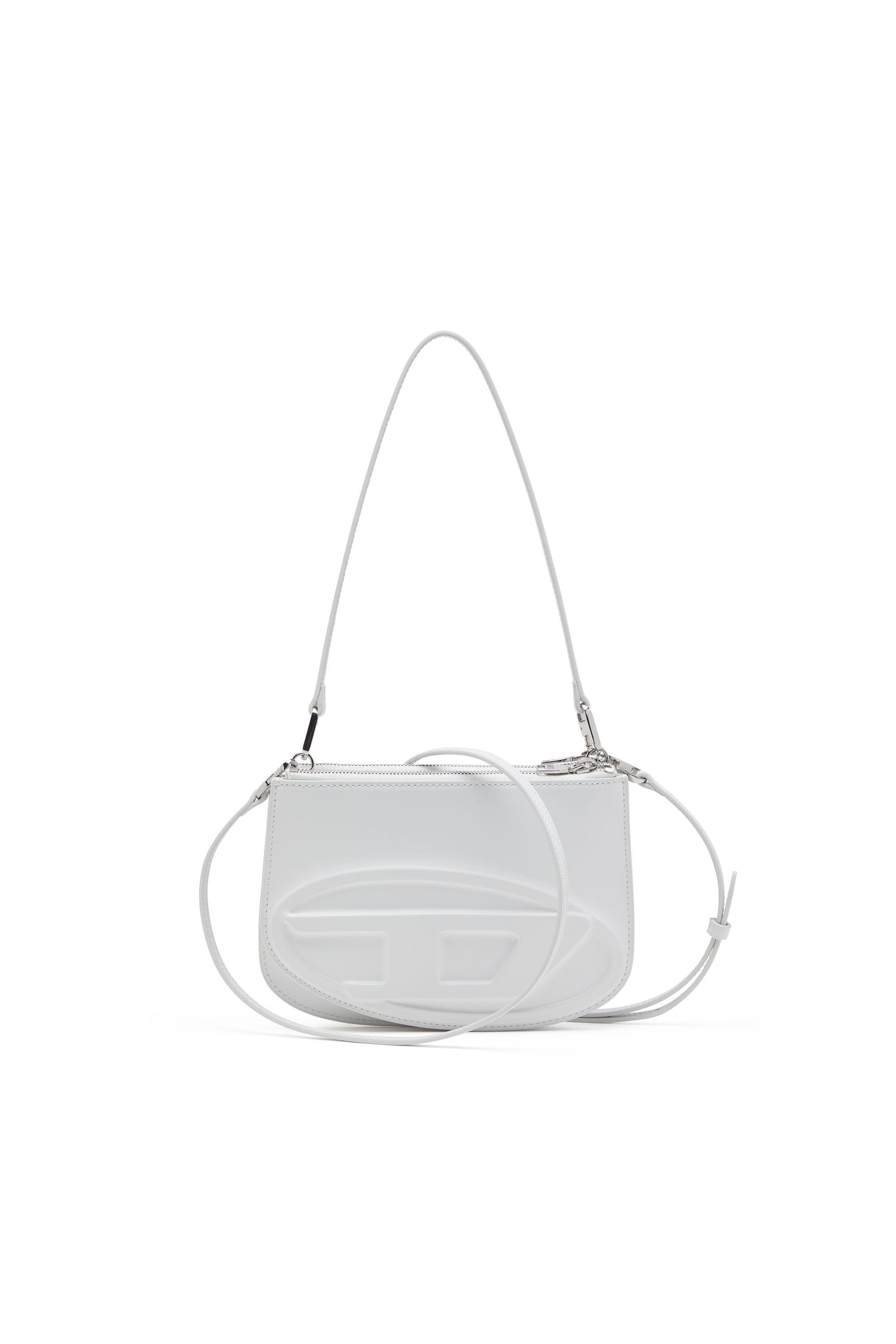 Diesel - 1DR TWIN, Bolso de hombro con doble bolsillo en cuero estampado Mujer in Blanco - 1