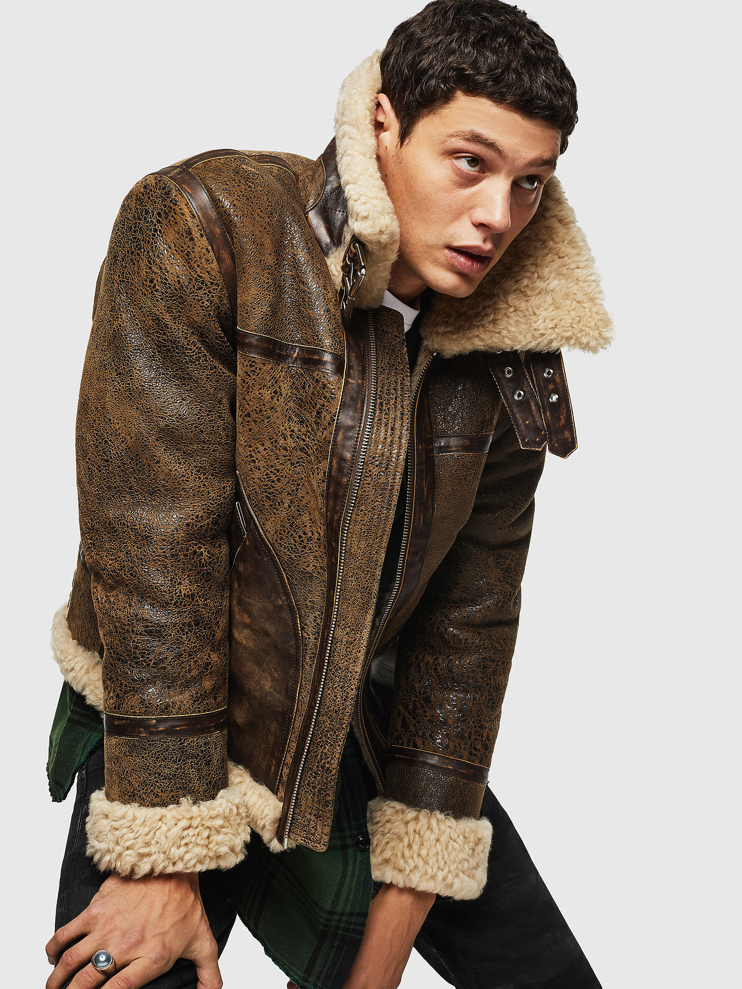 diesel shearling coat