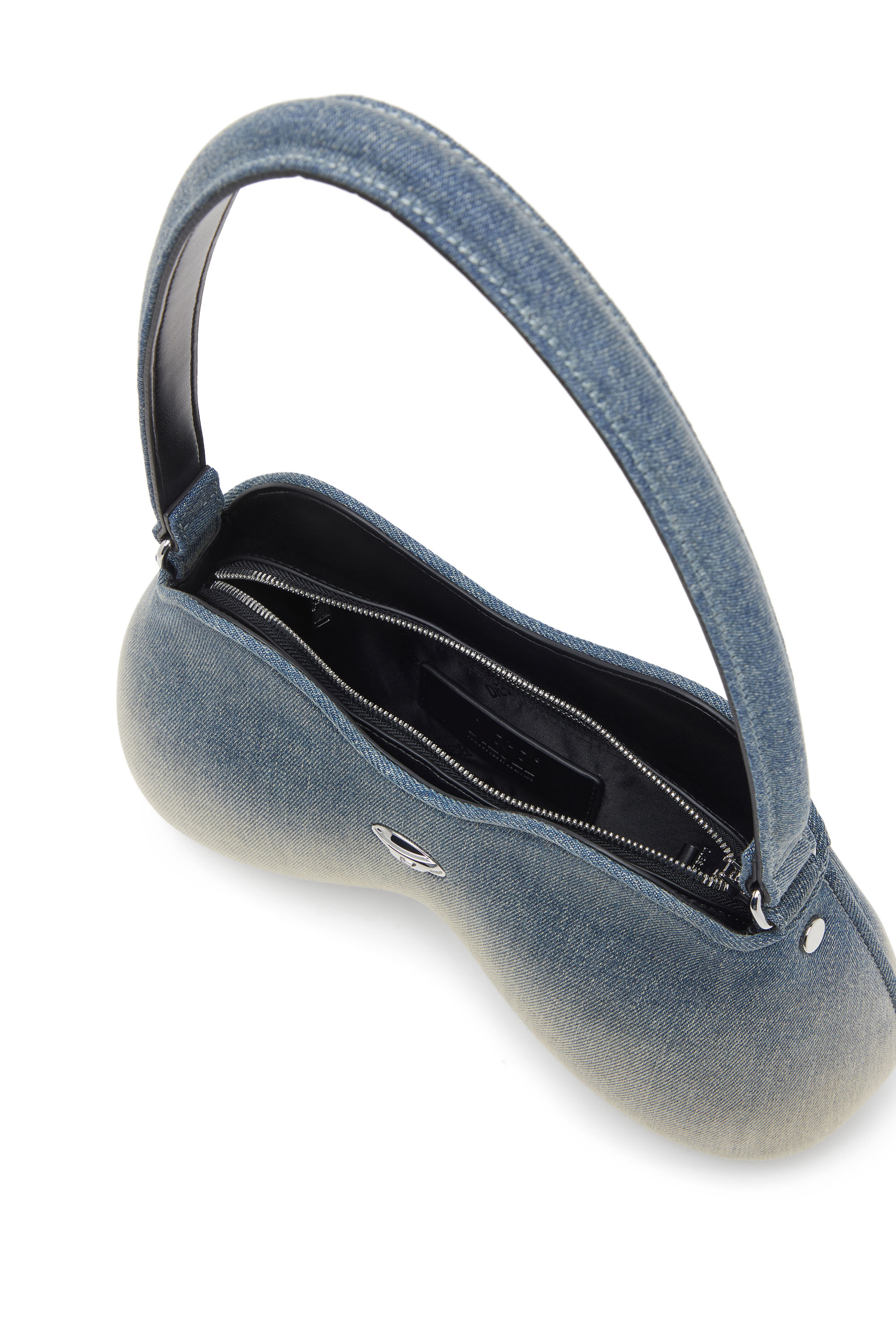 Diesel - DOUBLE-D SHOULDER, Bolso de hombro de denim solarizado Mujer in Azul marino - 4