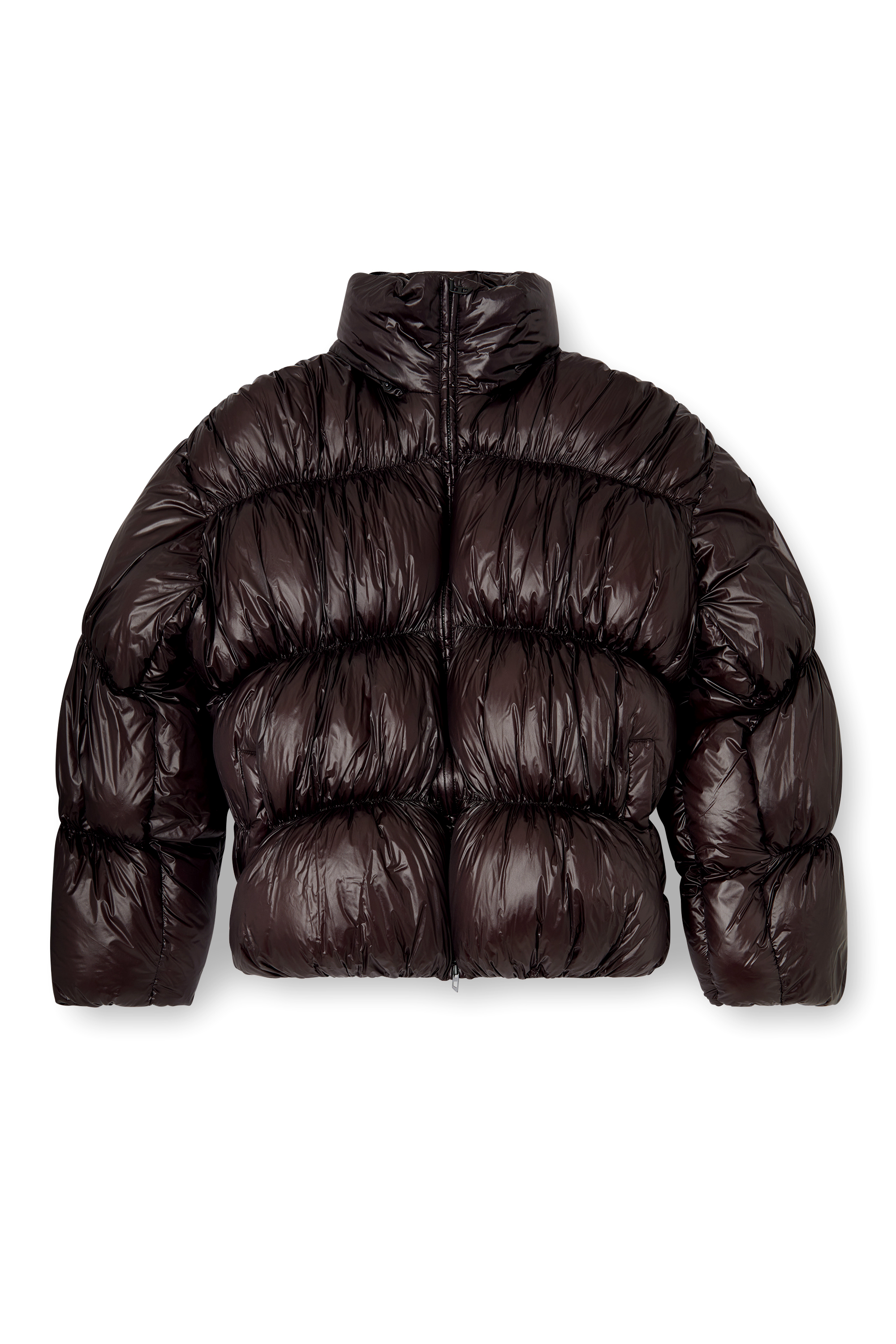 Diesel - W-CHOCO, Chaqueta de plumón con capucha con efecto burbuja Hombre in Negro - 3