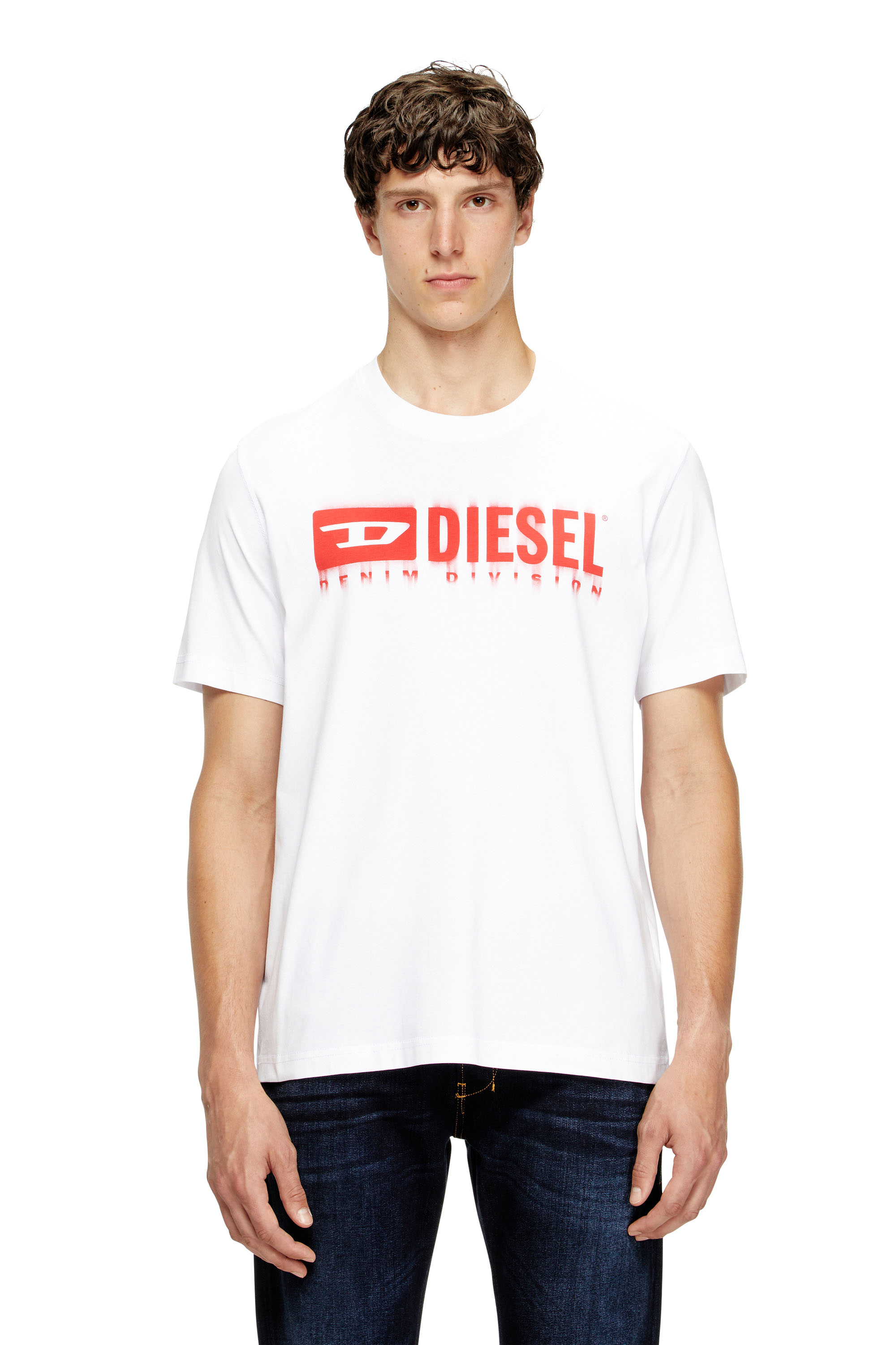 Men's T-shirt with blurry Diesel logo | White | Diesel
