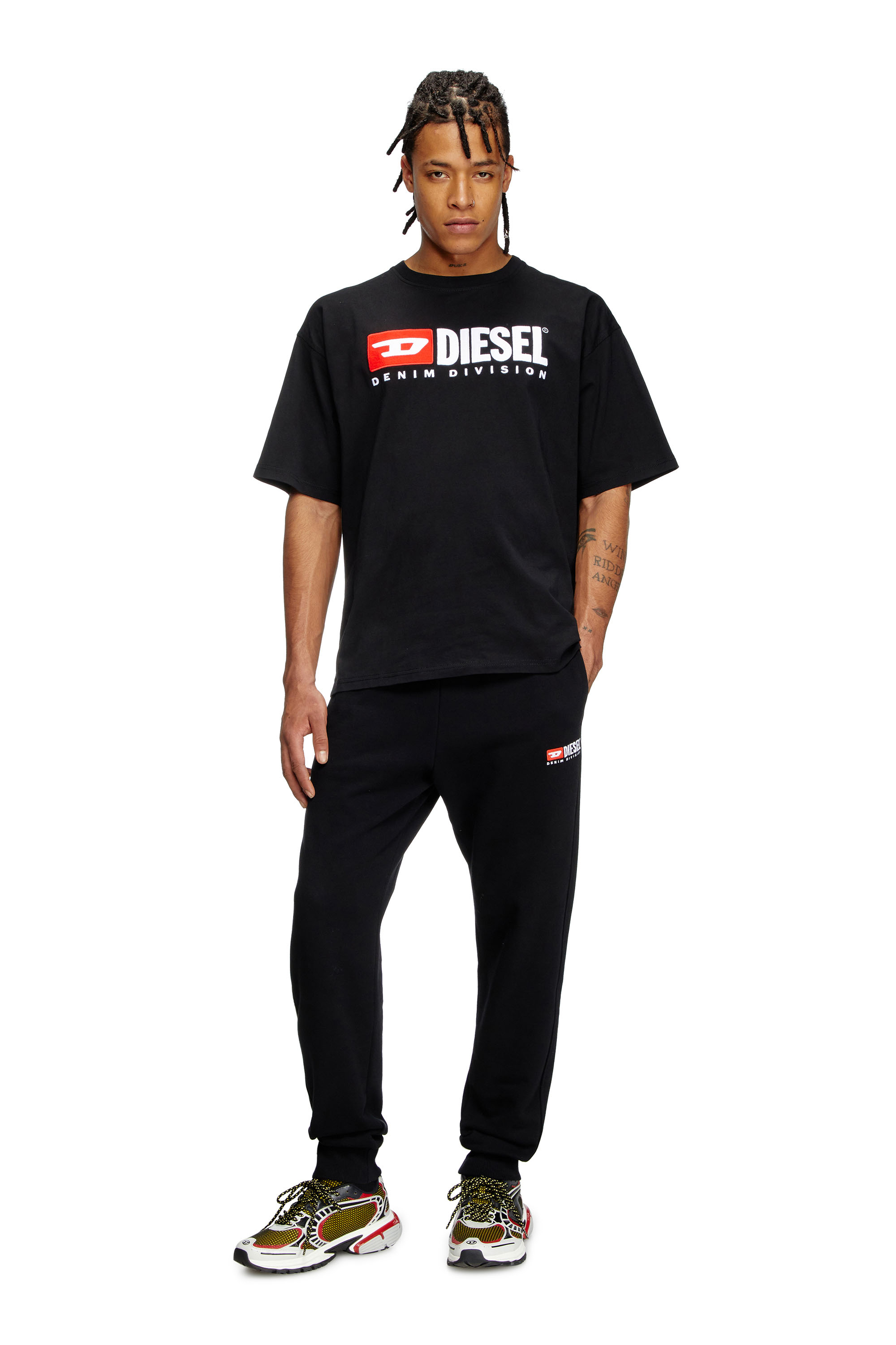 Diesel - P-TARY-DIV, Man's Sweatpants with logo embroidery in Black - 4