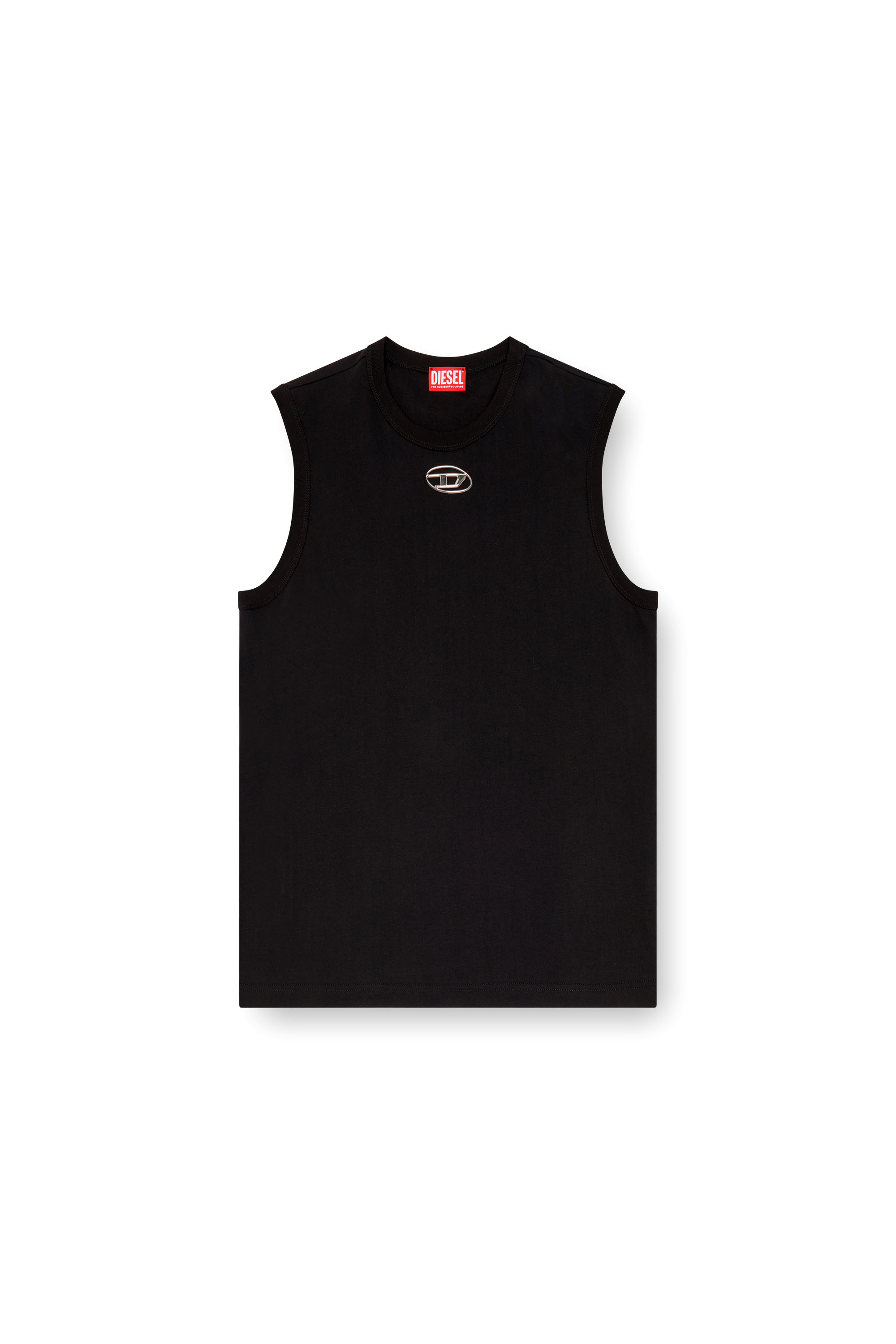 Diesel - T-BISCO-OD, Man's Tank top with injection-moulded Oval D in Black - 4