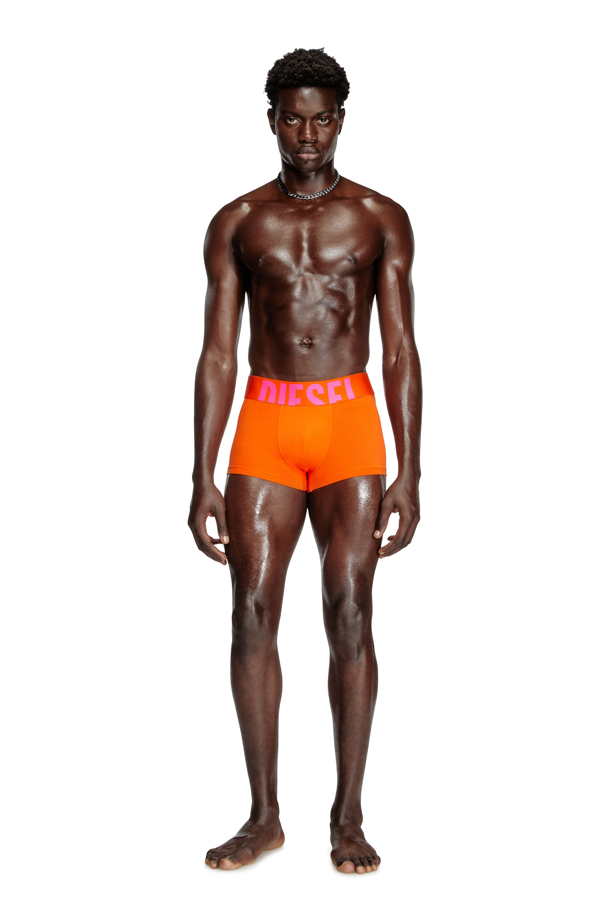 Diesel - UMBX-DAMIENTHREEPACK-5.5EL, Man's Three-pack boxer briefs in stretch cotton in Orange/Grey - 2