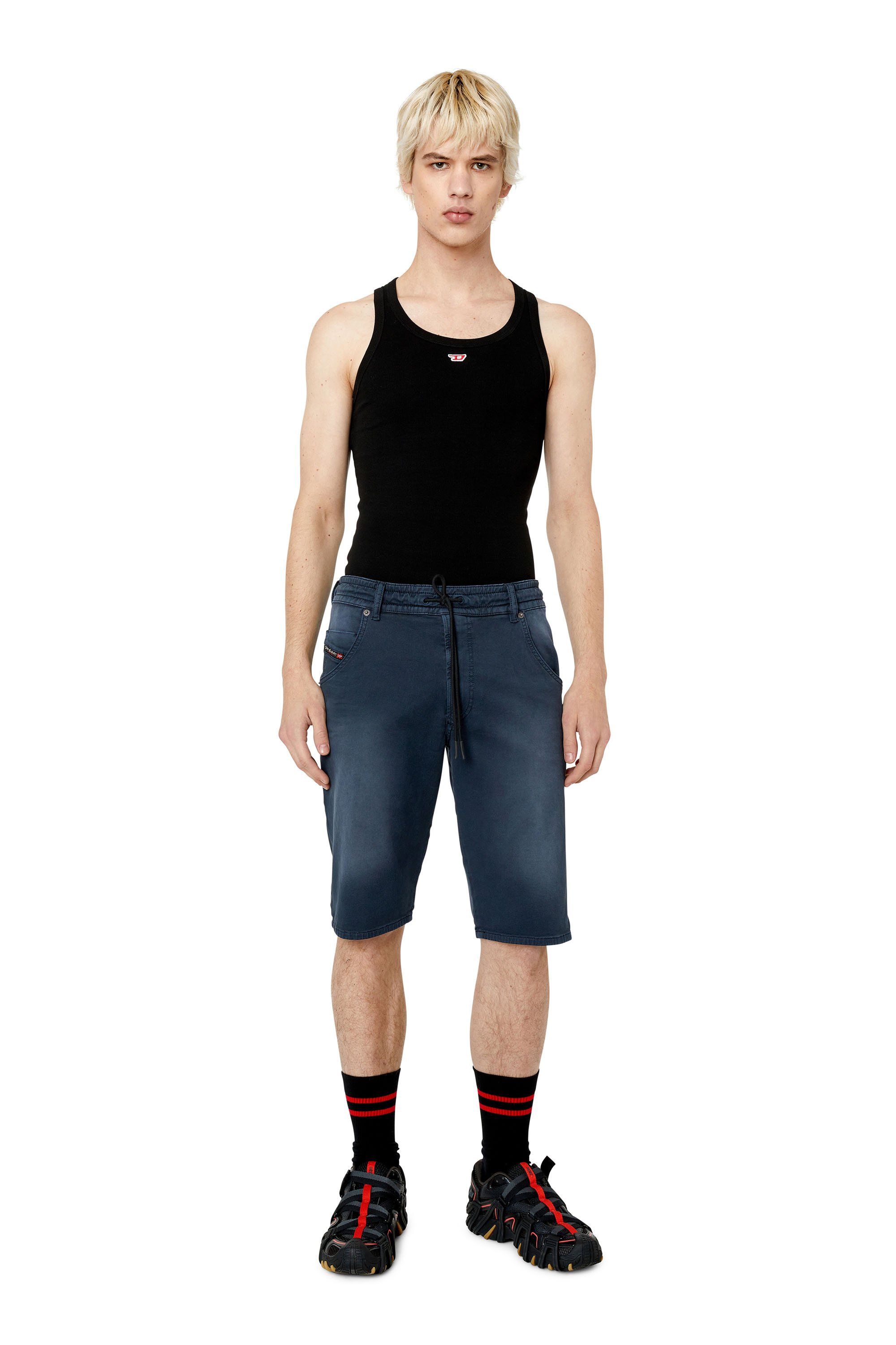 Diesel - D-KROOSHORT-Z JOGGJEANS, Man Coloured shorts in JoggJeans® in Blue - Image 4