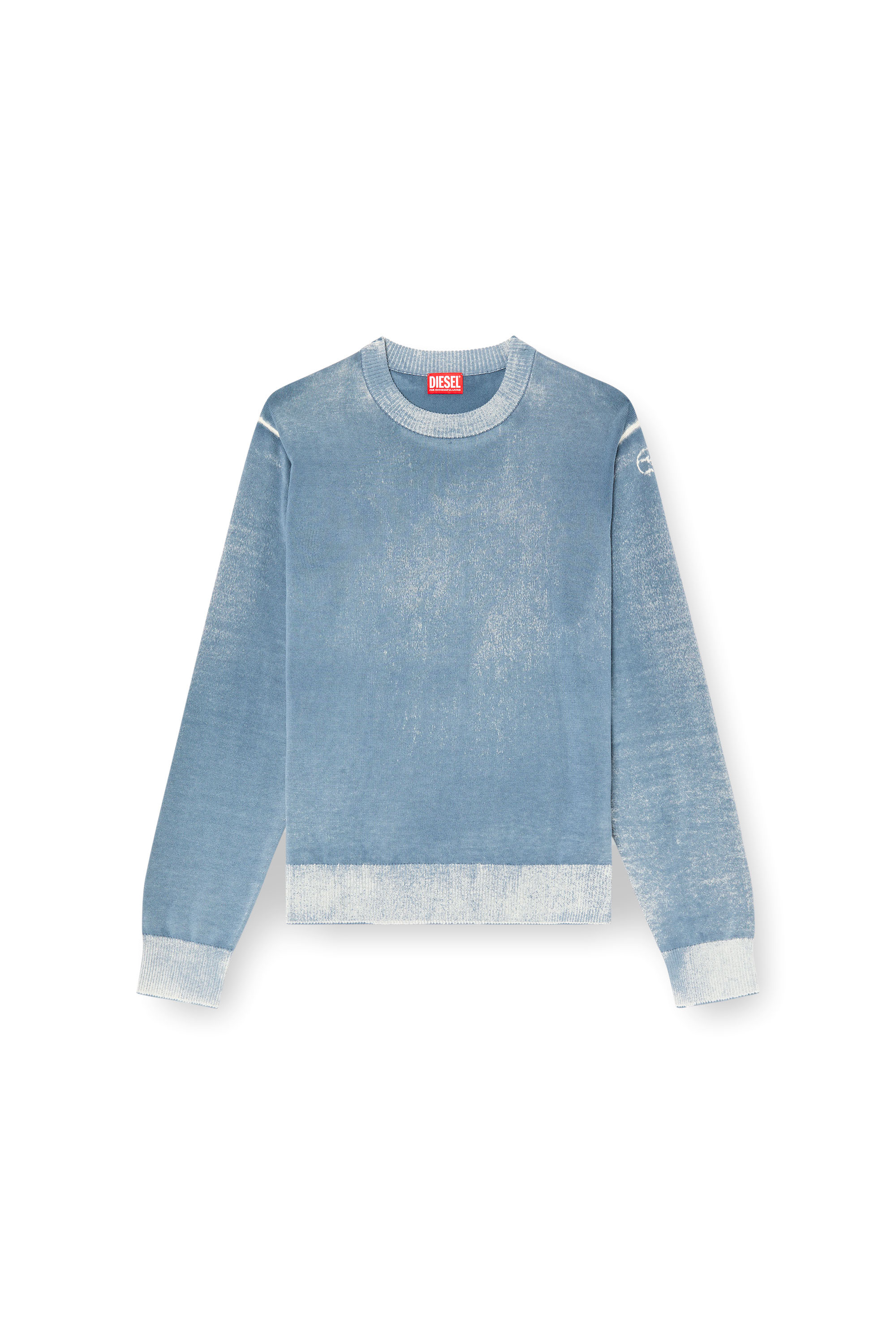 Diesel - K-LARENCE-B, Man's Reverse-print cotton jumper in Light Blue - 5