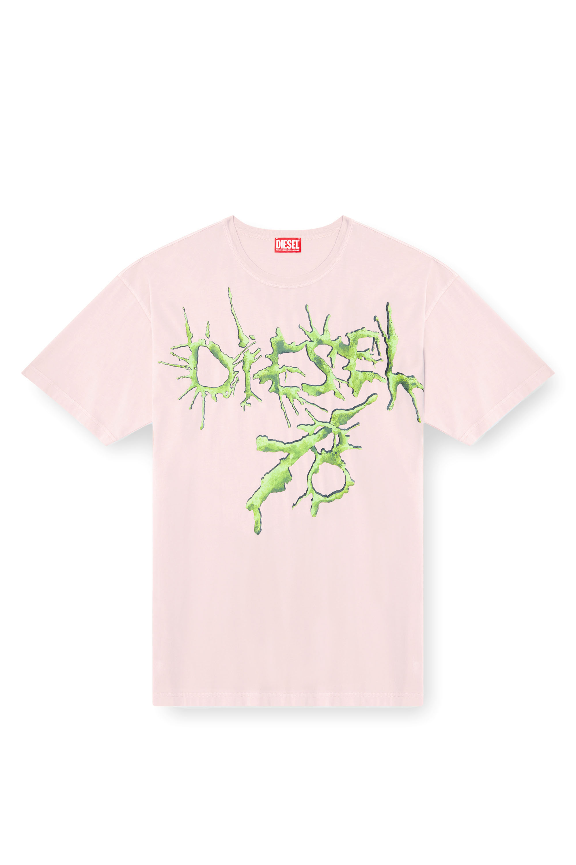 Diesel - T-BOXT-R28, Man's T-shirt with tattoo graphics in Pink - 4