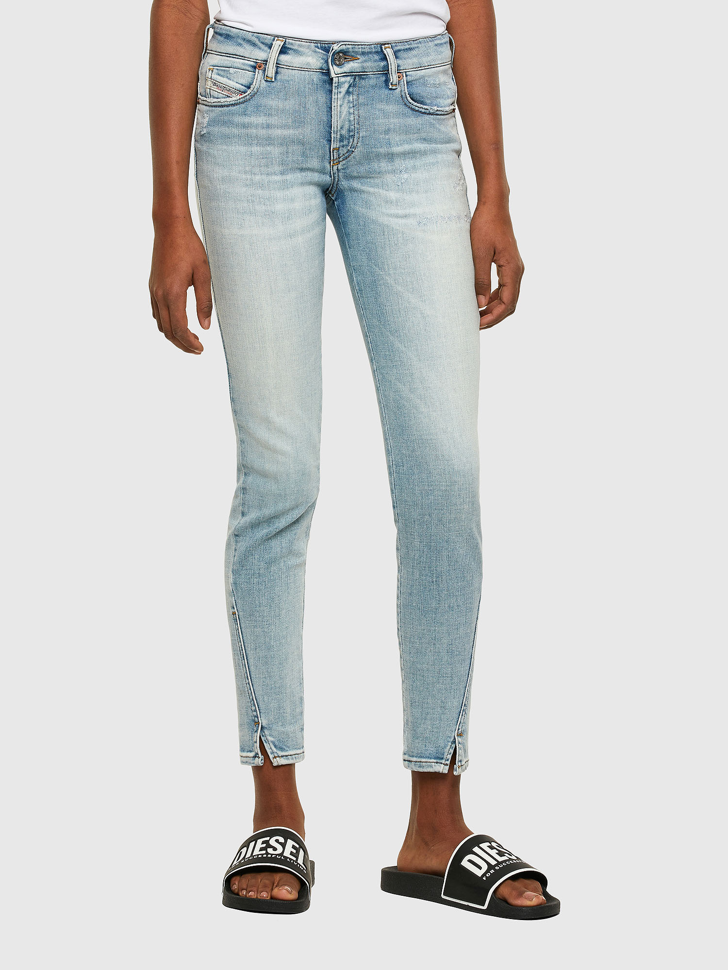 D Jevel Slim Jeans 009pq Light Blue Stretch Diesel