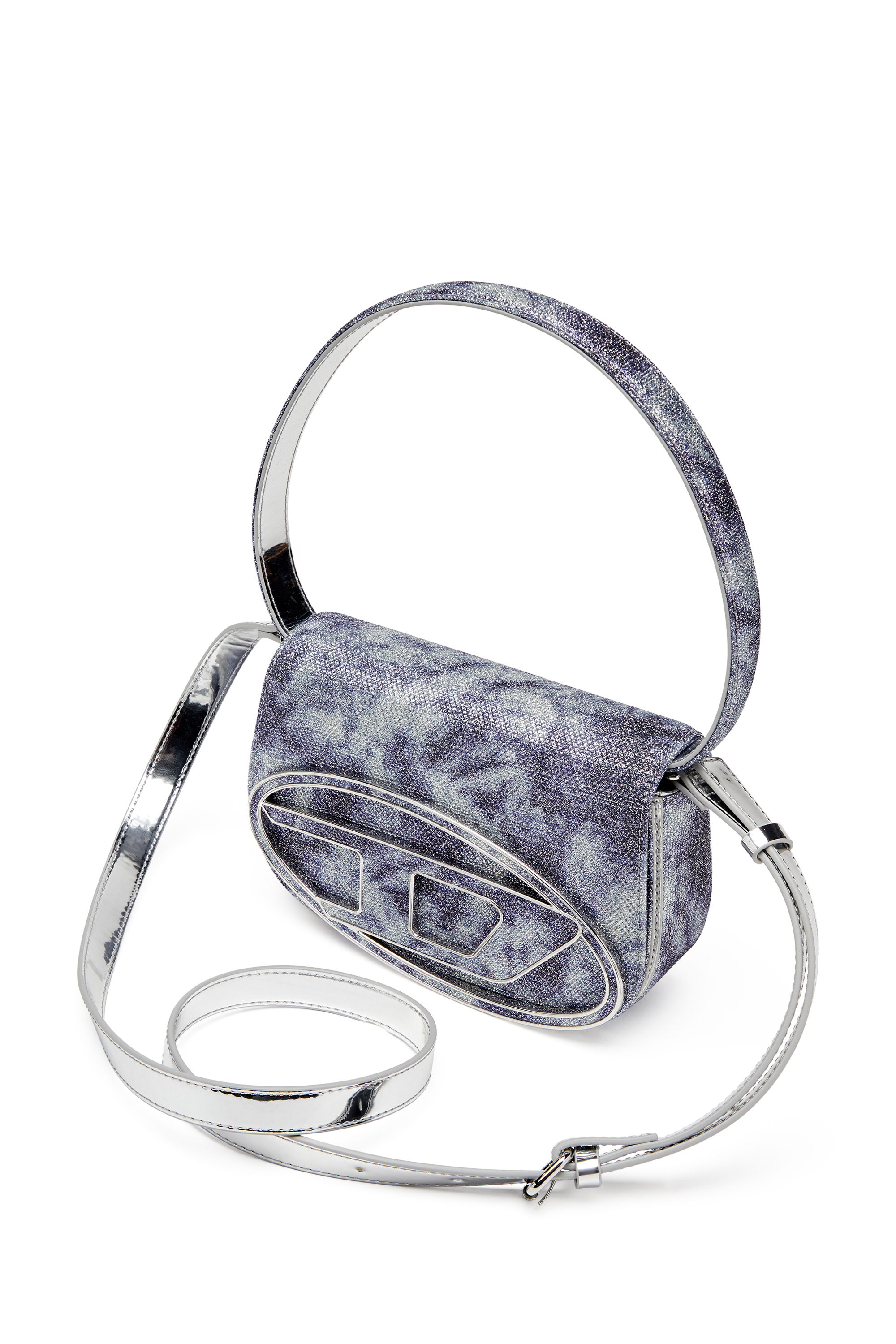 Diesel - 1DR, 1DR-Bolso de hombro icónico de tejido brillante Mujer in Azul marino - 5