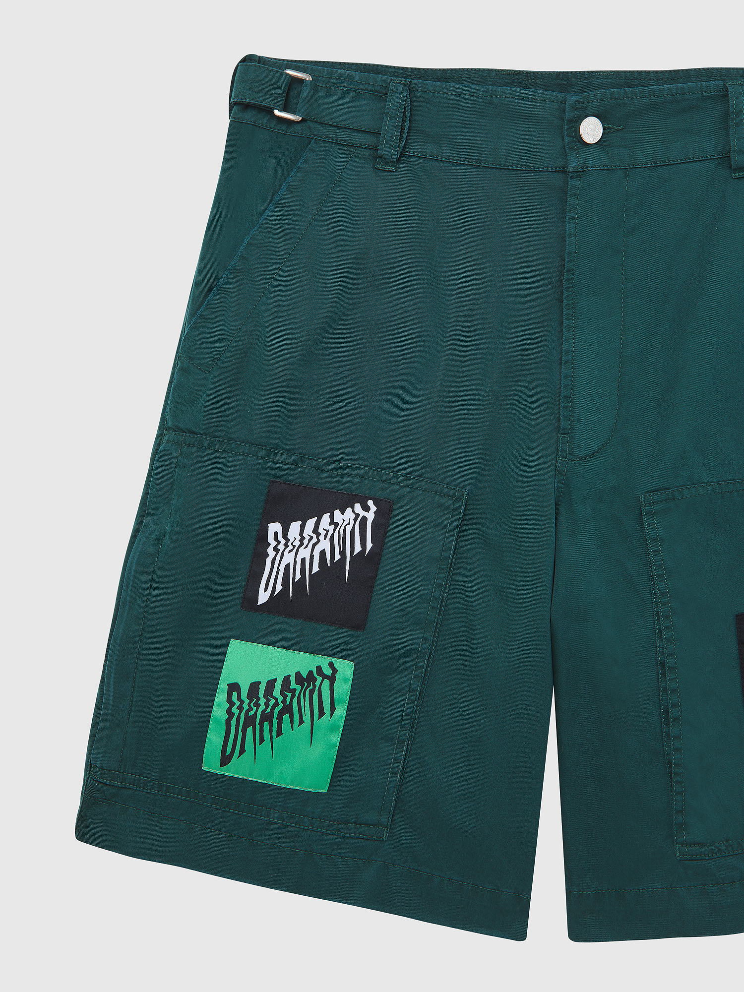 P-DUGA-SHO Man: Twill shorts with graphic patches | Diesel
