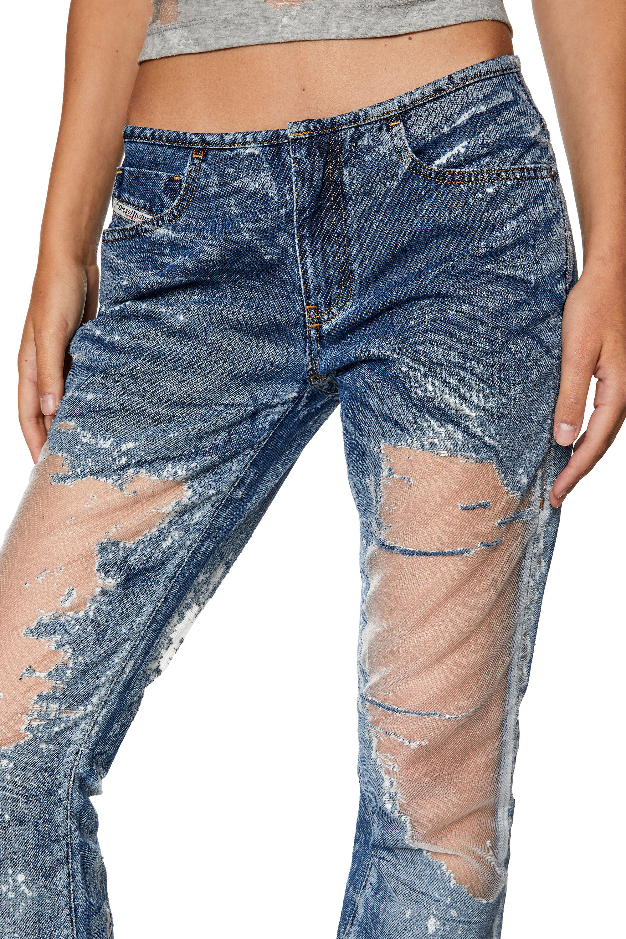 Diesel - Bootcut and Flare Jeans D-Shark 068JH, Medium blue - Image 4