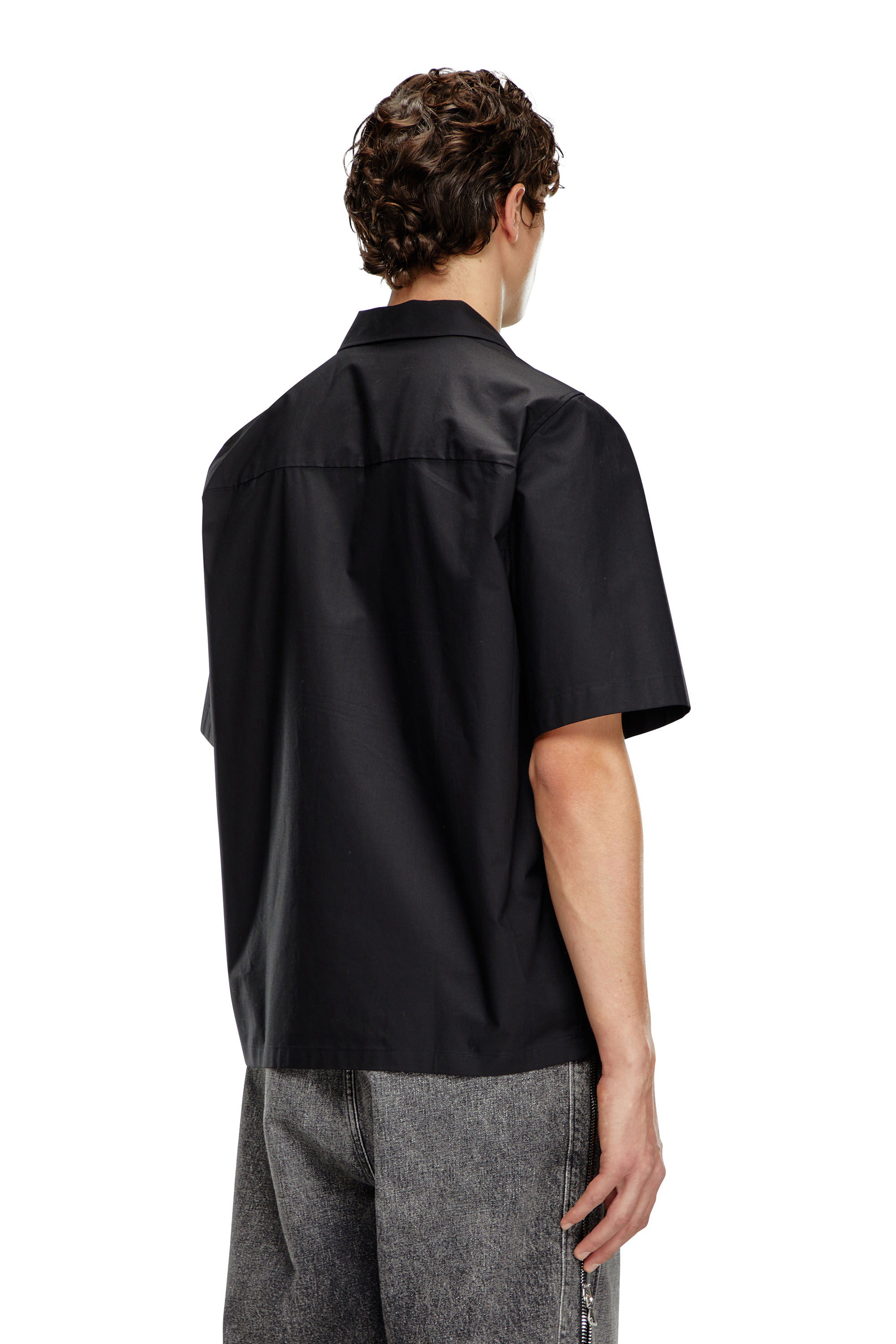 Diesel - S-MAC-C, Man Bowling shirt with logo embroidery in Black - Image 2