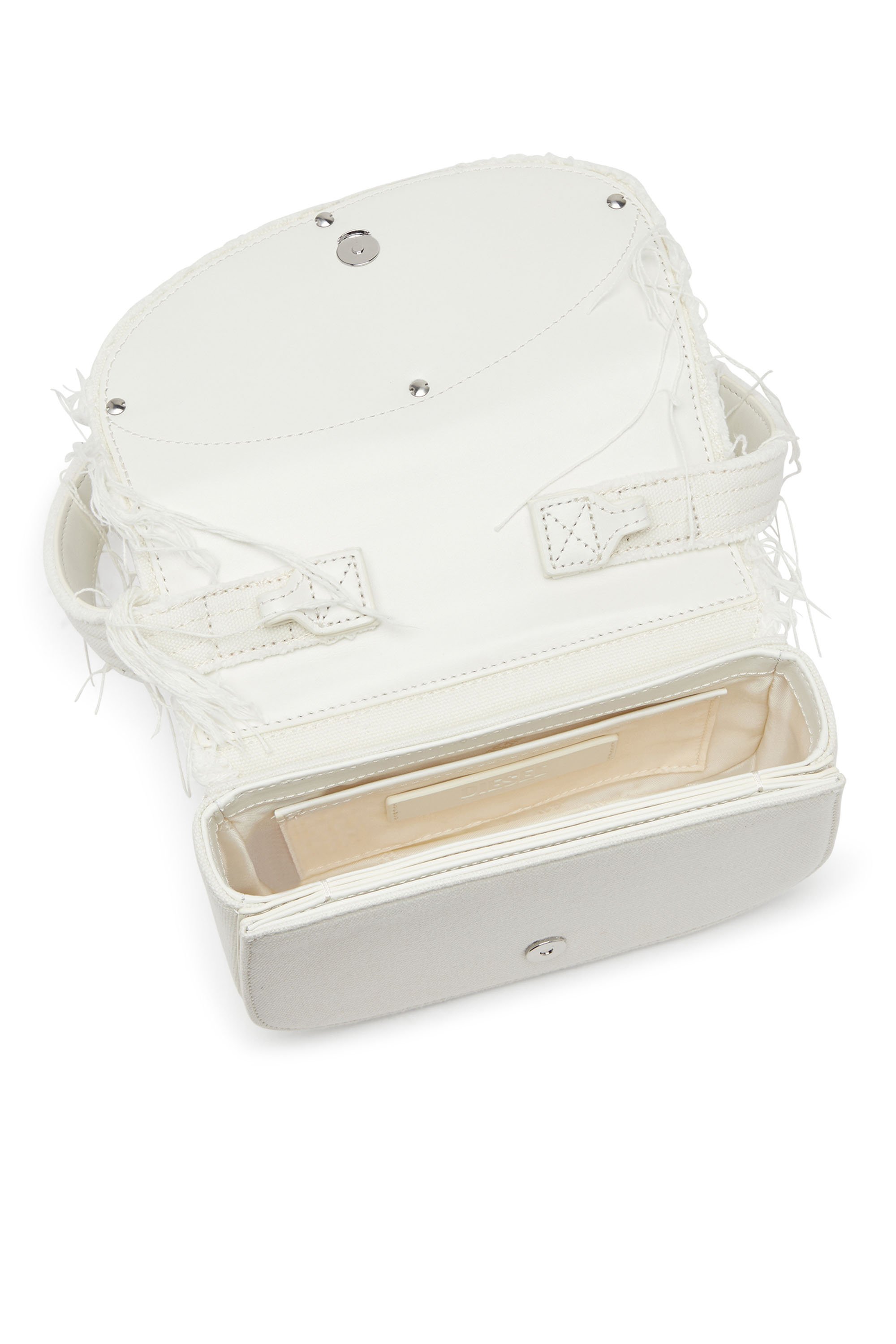 Diesel - 1DR, Woman 1DR-Iconic shoulder bag in canvas and leather in White - Image 5