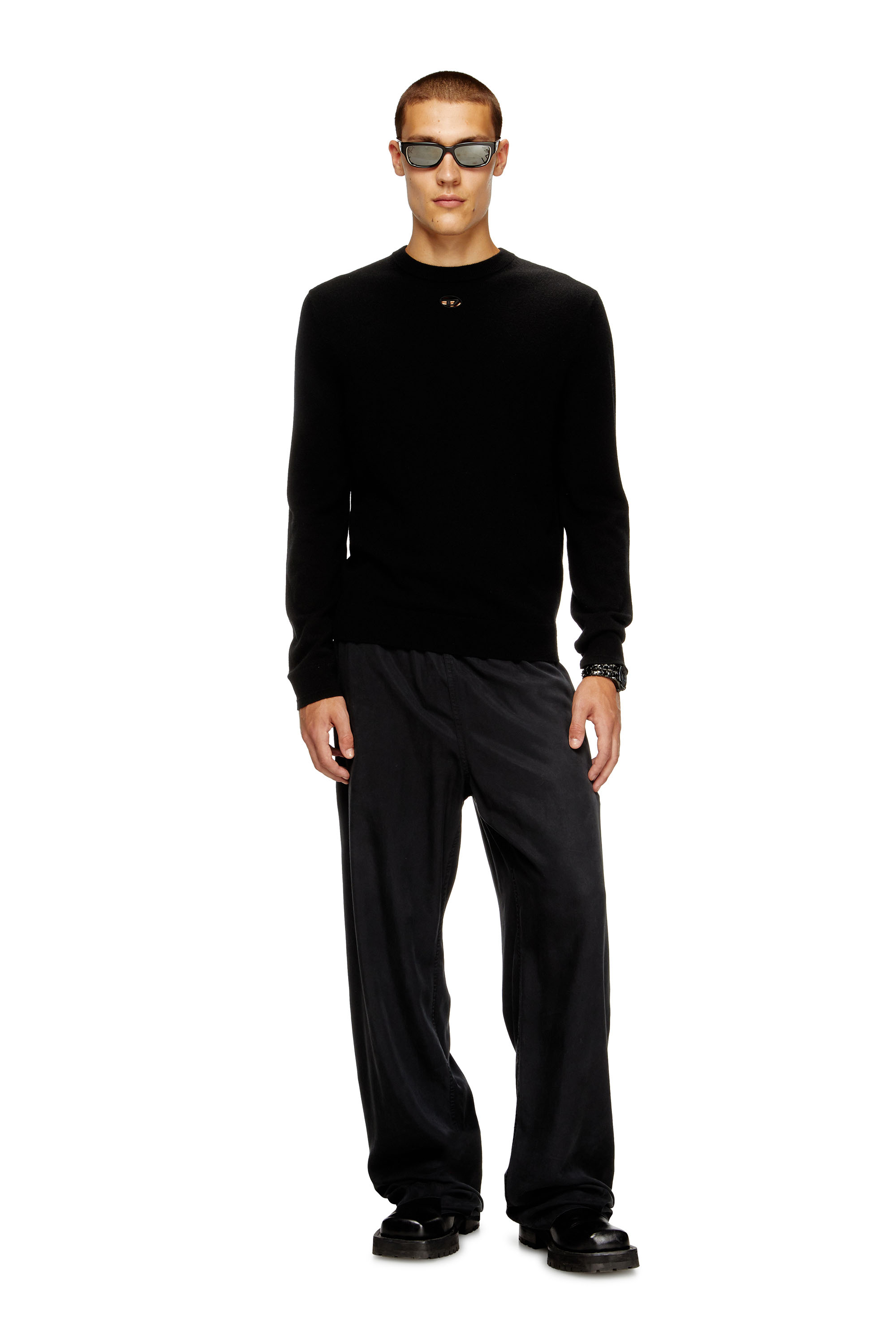 Diesel - K-VIERI, Man's Wool and cashmere jumper in Black - 4
