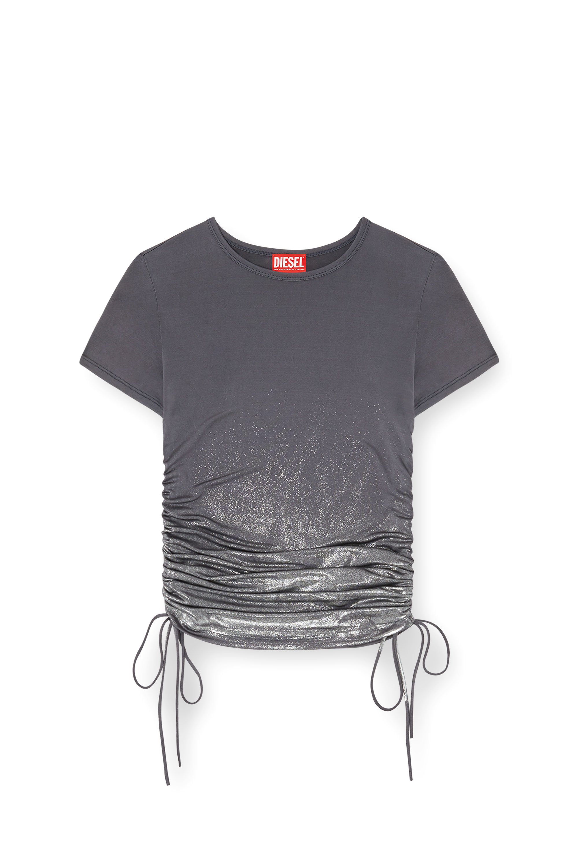 Diesel - T-REY, Woman's Jersey top with drawstring sides in Grey - 4