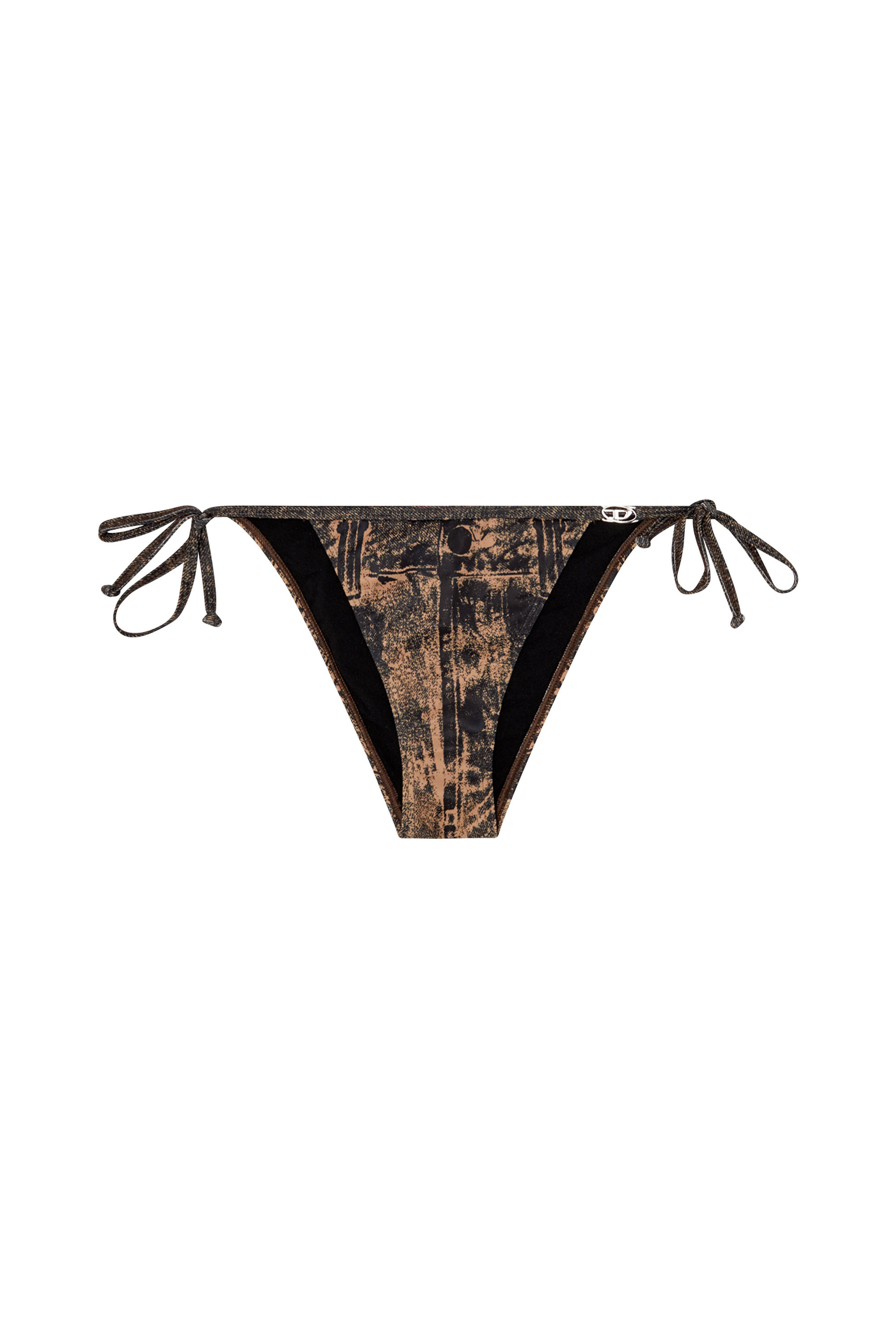 Diesel - BRIGITTES-DNM, Braguitas de bikini con lazos laterales y estampado de jean Mujer in Multicolor - 4