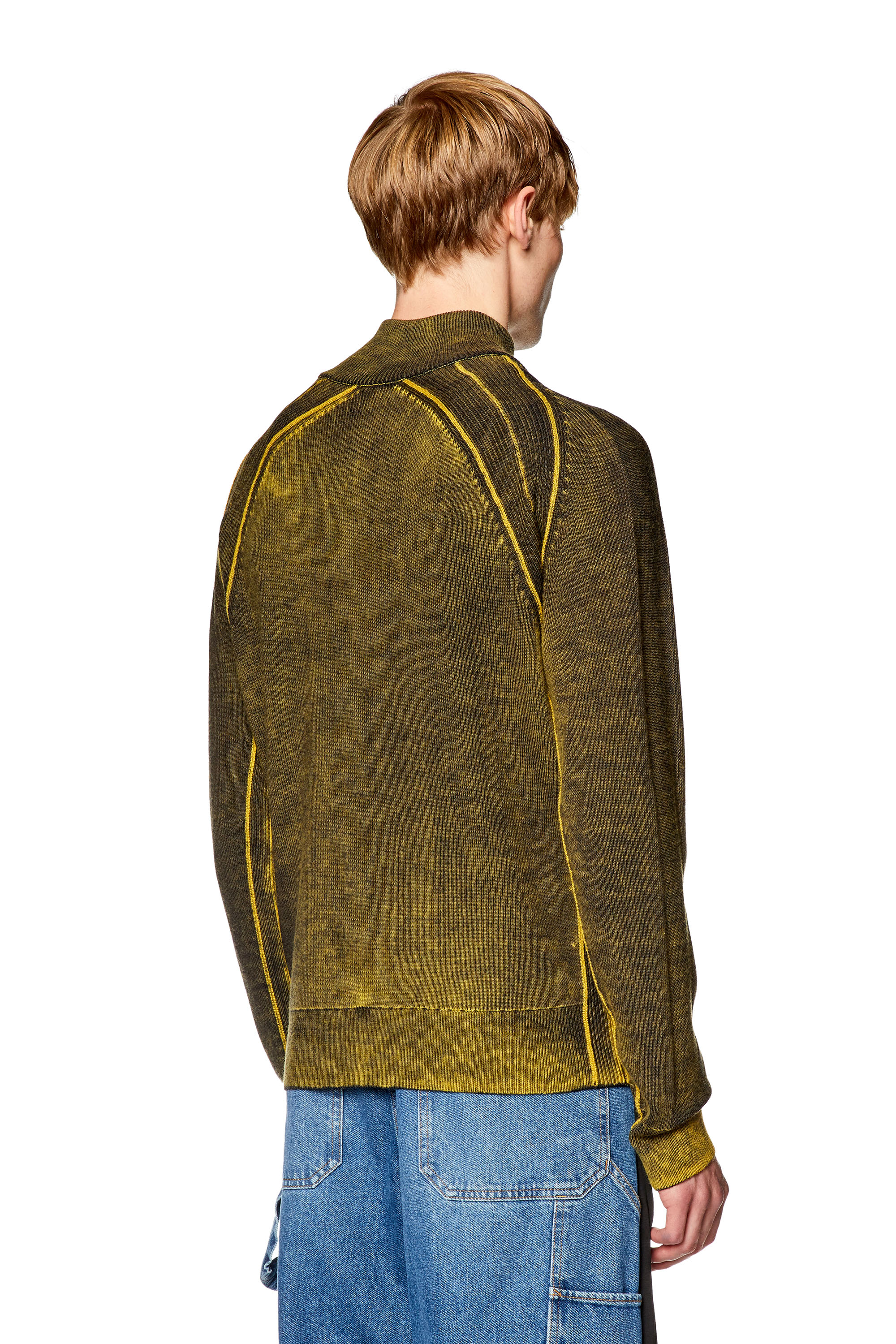 Men's Wool cardigan with nuanced print | Green | Diesel