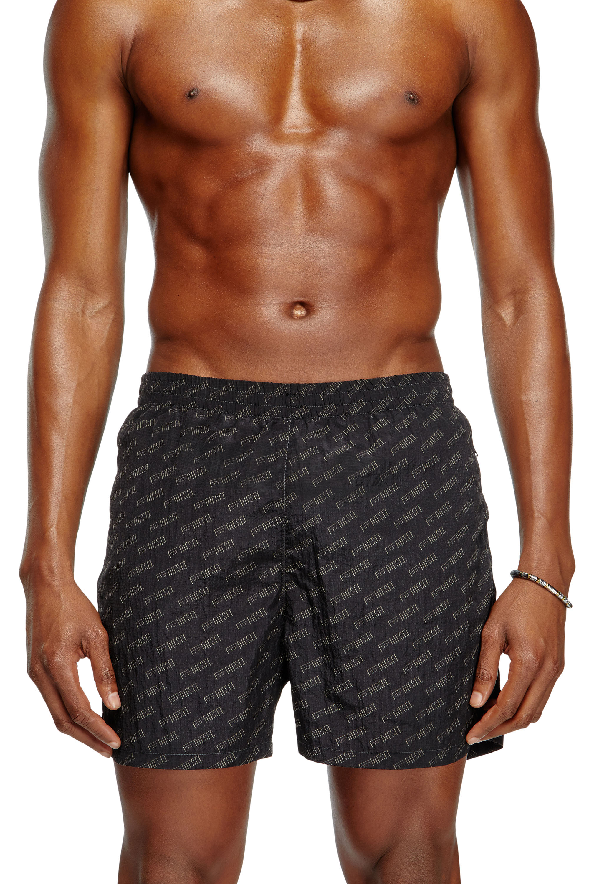 Diesel - DANIEL-41-MONO-UTLT, Shorts de baño de longitud media con logotipo all-over Hombre in Negro - 1