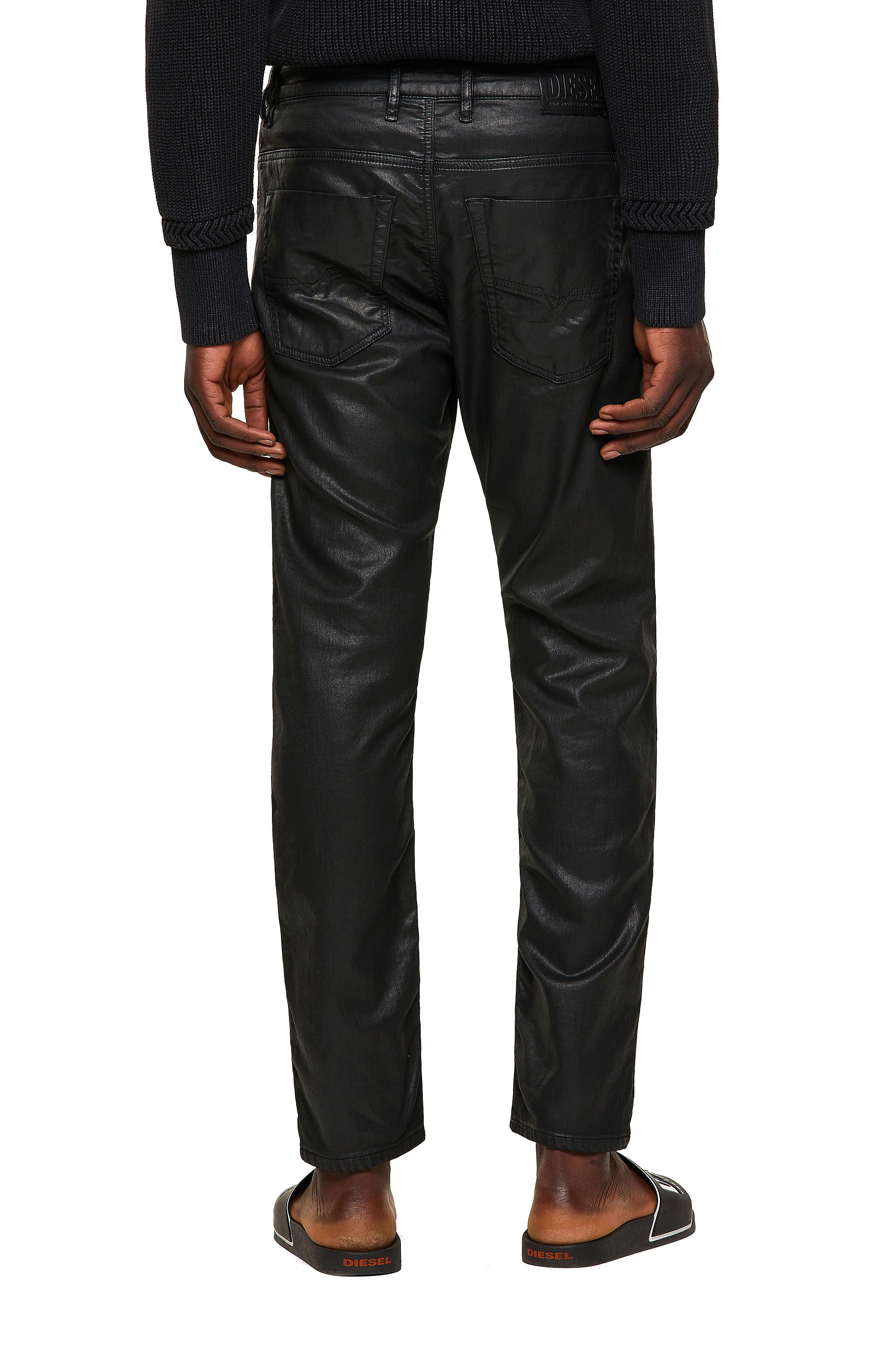 Krooley Tapered JoggJeans® 0849R: Black/Dark Grey Wash, Coated