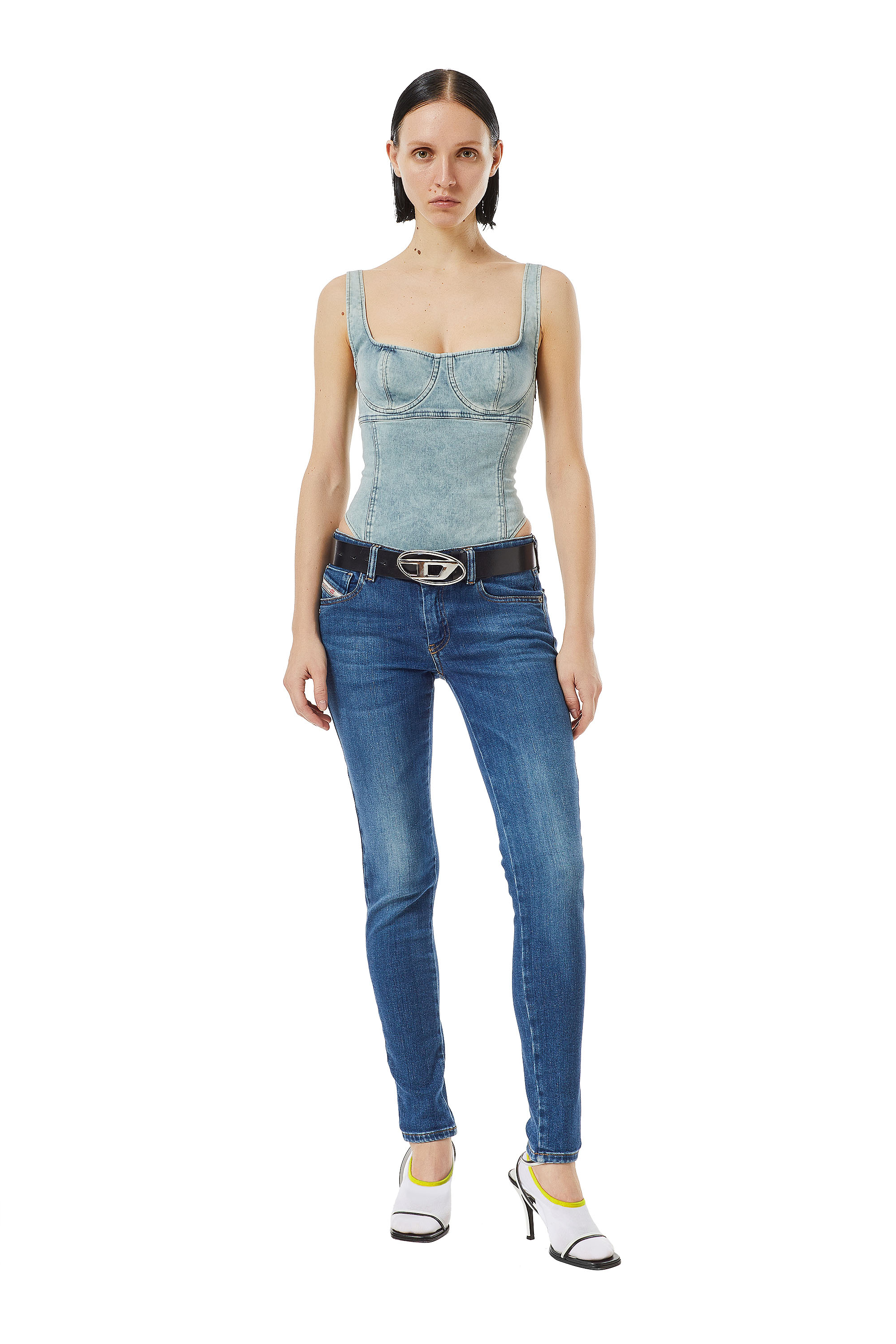 Diesel - Super skinny Jeans 2018 Slandy-Low 09C21, Azul medio - Image 2