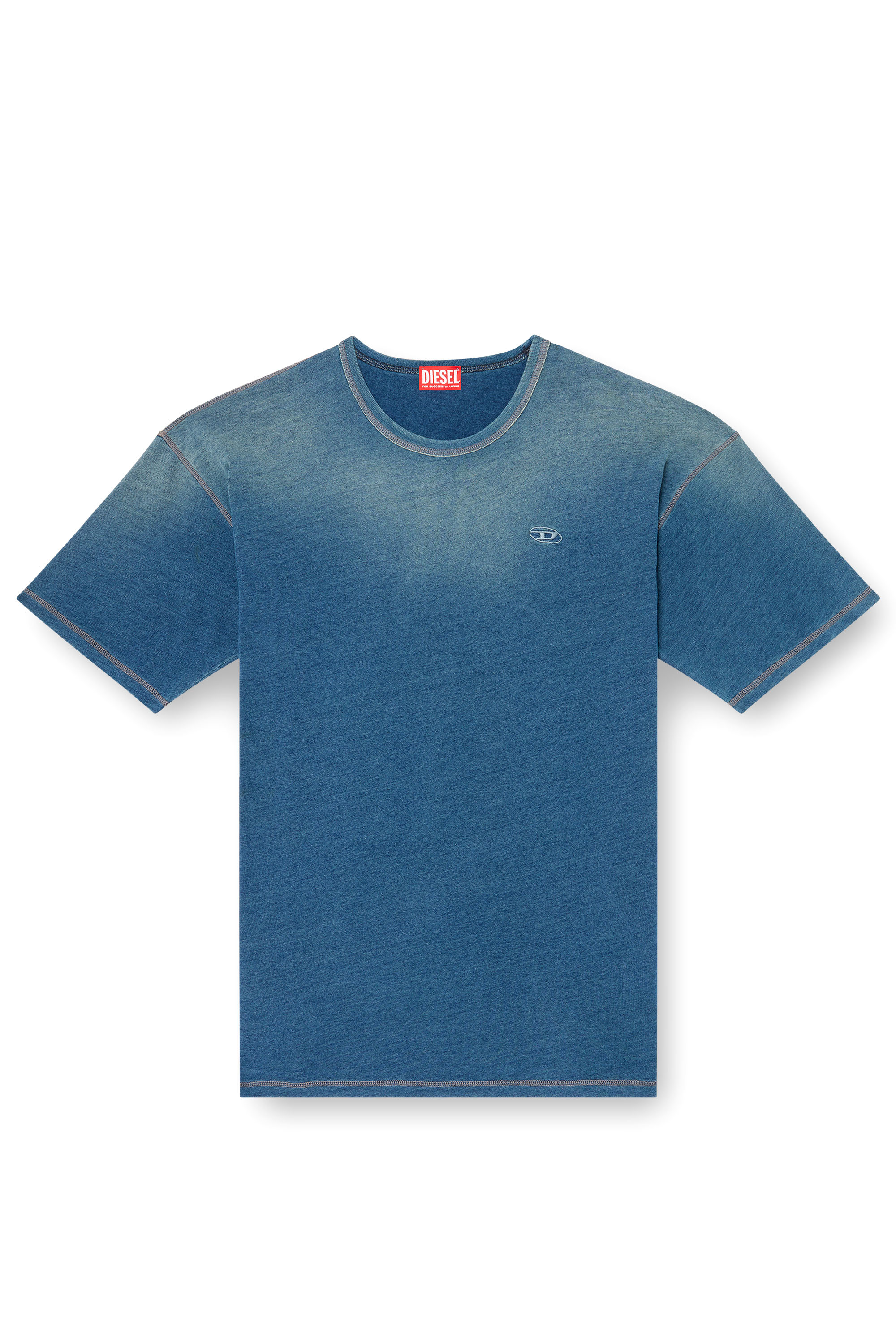 Diesel - T-BOXT-R11, Man's T-shirt with sprayed treatment in Blue - 4