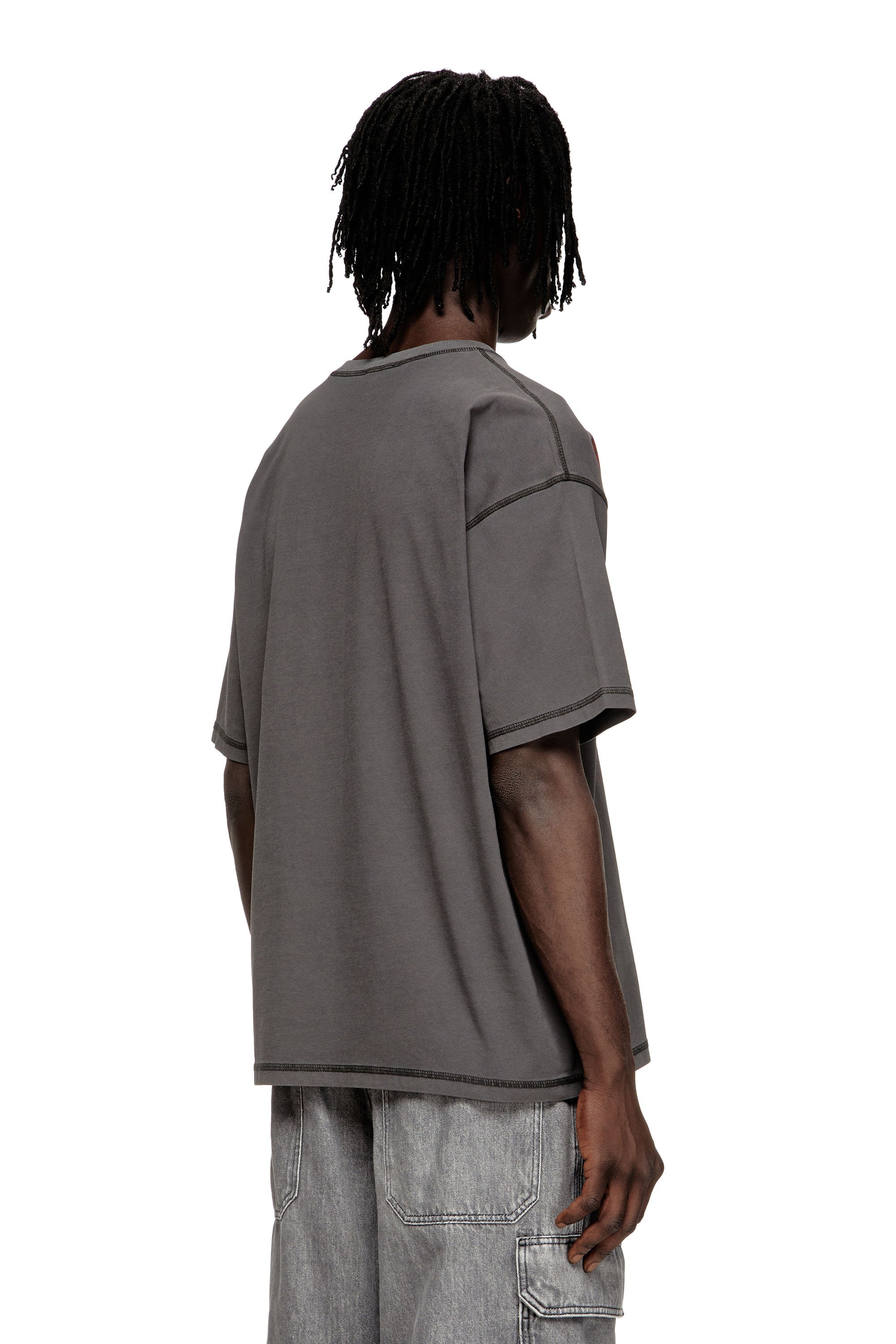 Diesel - T-BOXT-T5, Camiseta de algodón con estampado Oval D Hombre in Gris - 4