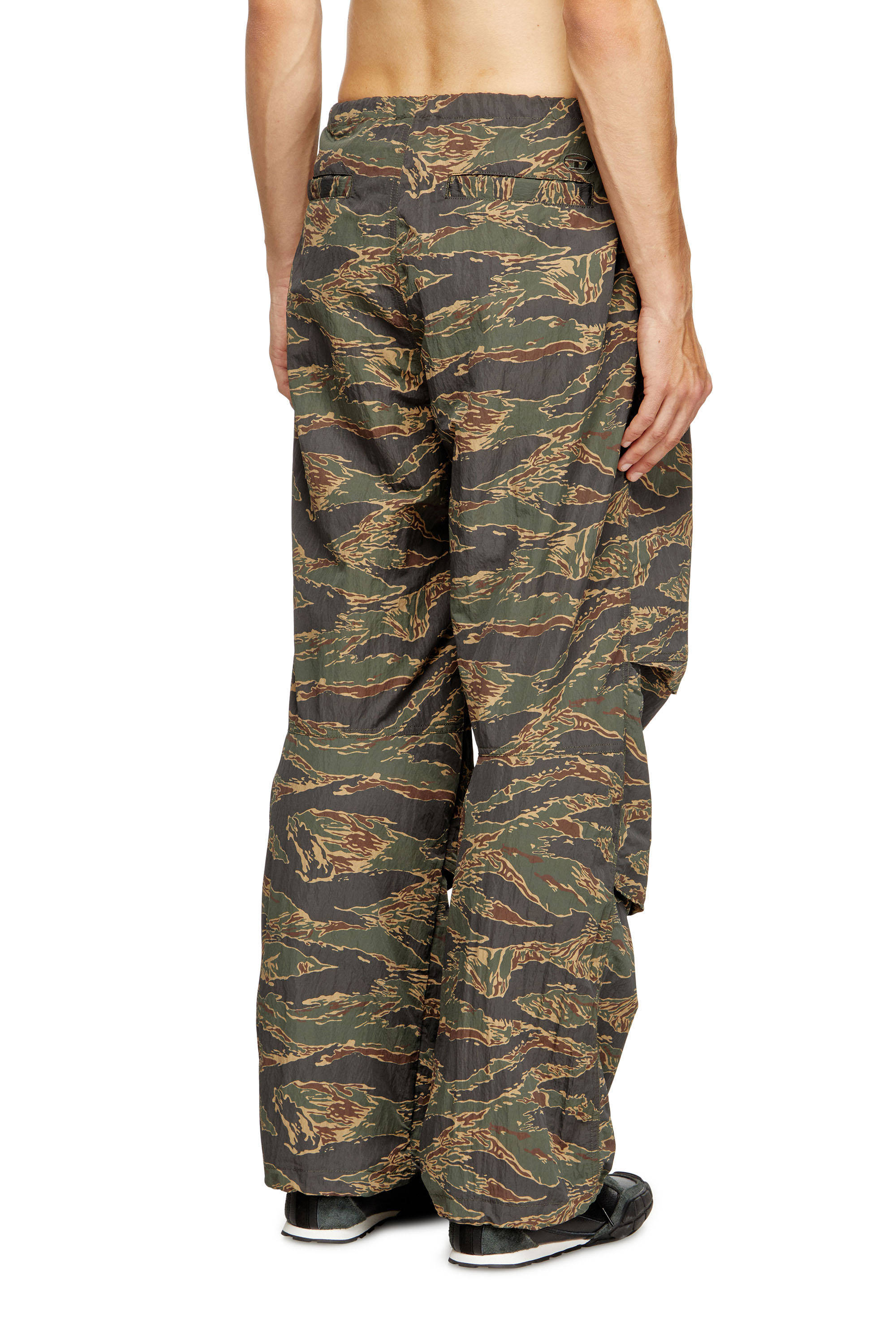 Diesel - P-ANIC, Man's Cargo pants in camo-print nylon in Military Green - 3